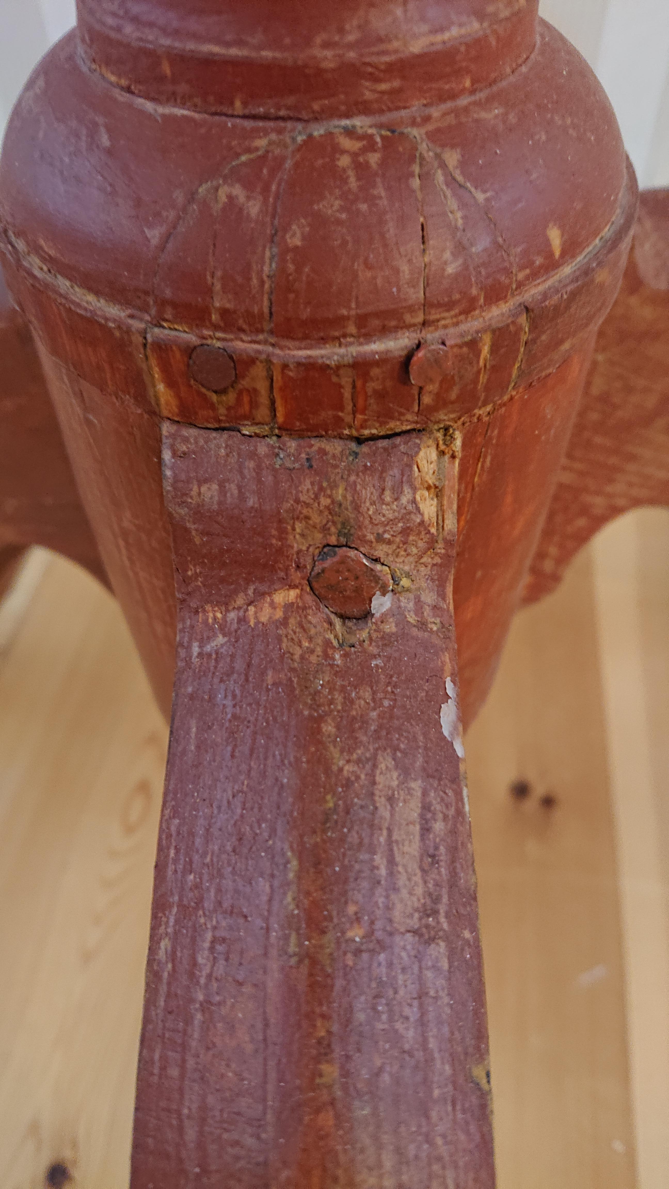 Pine 19th Century Swedish Gustavian Tilt Top Table with Originalpaint For Sale