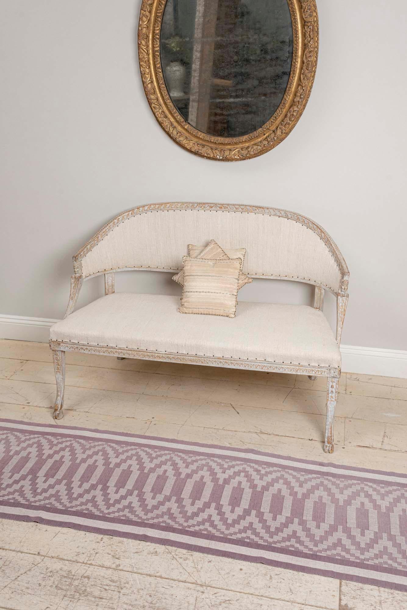 19th Century Swedish Gustavian Two-Seat Swedish Sofa with Decorative Detail 7