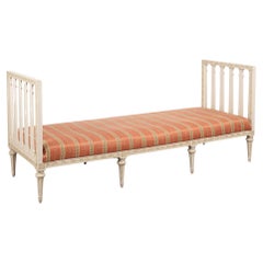 19th Century Swedish Gustavian White Backless Bench Settee
