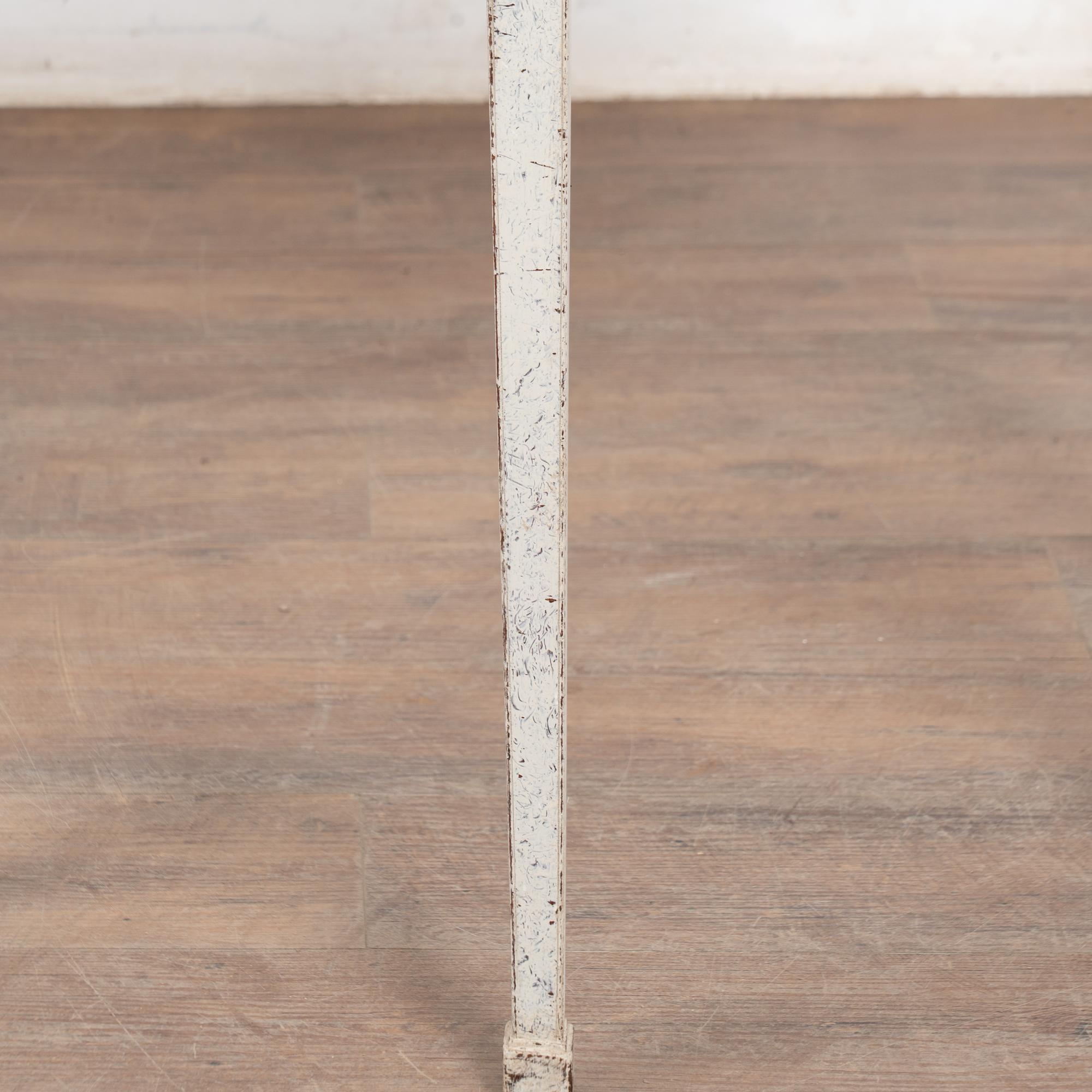 19th Century Swedish Gustavian White Demi Lune Side Table For Sale 7