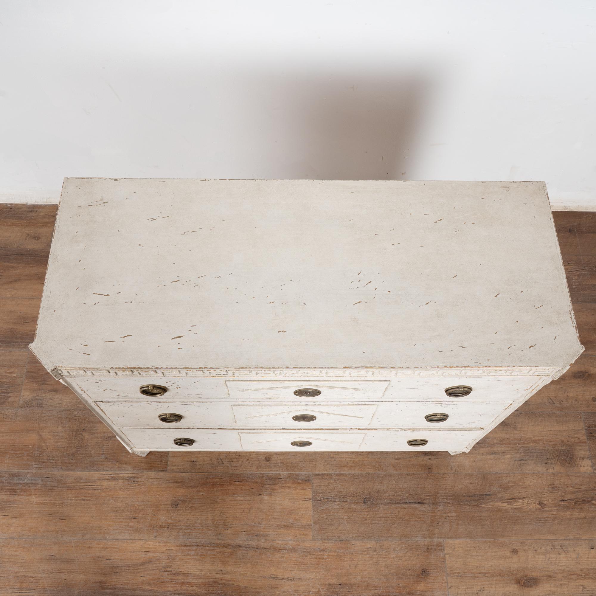 19th Century Swedish Gustavian White Painted Chest of Three Drawers, Sweden 1