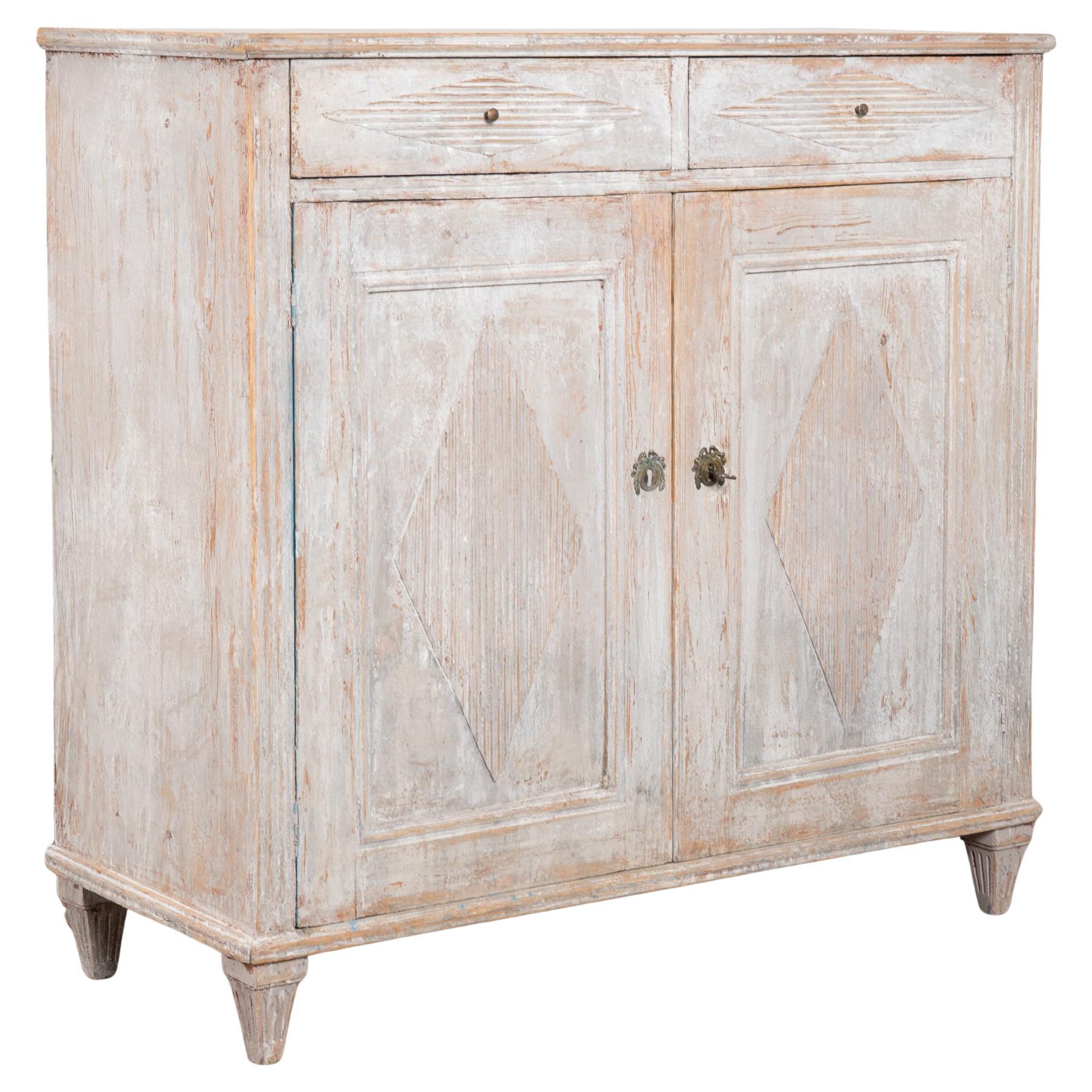 19th Century Swedish Gustavian White Sideboard For Sale