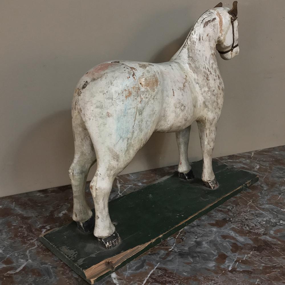 19th Century Swedish Hand Carved and Painted Horse 6