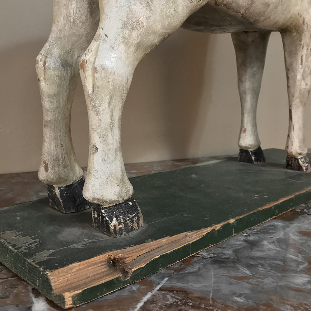 19th Century Swedish Hand Carved and Painted Horse 3