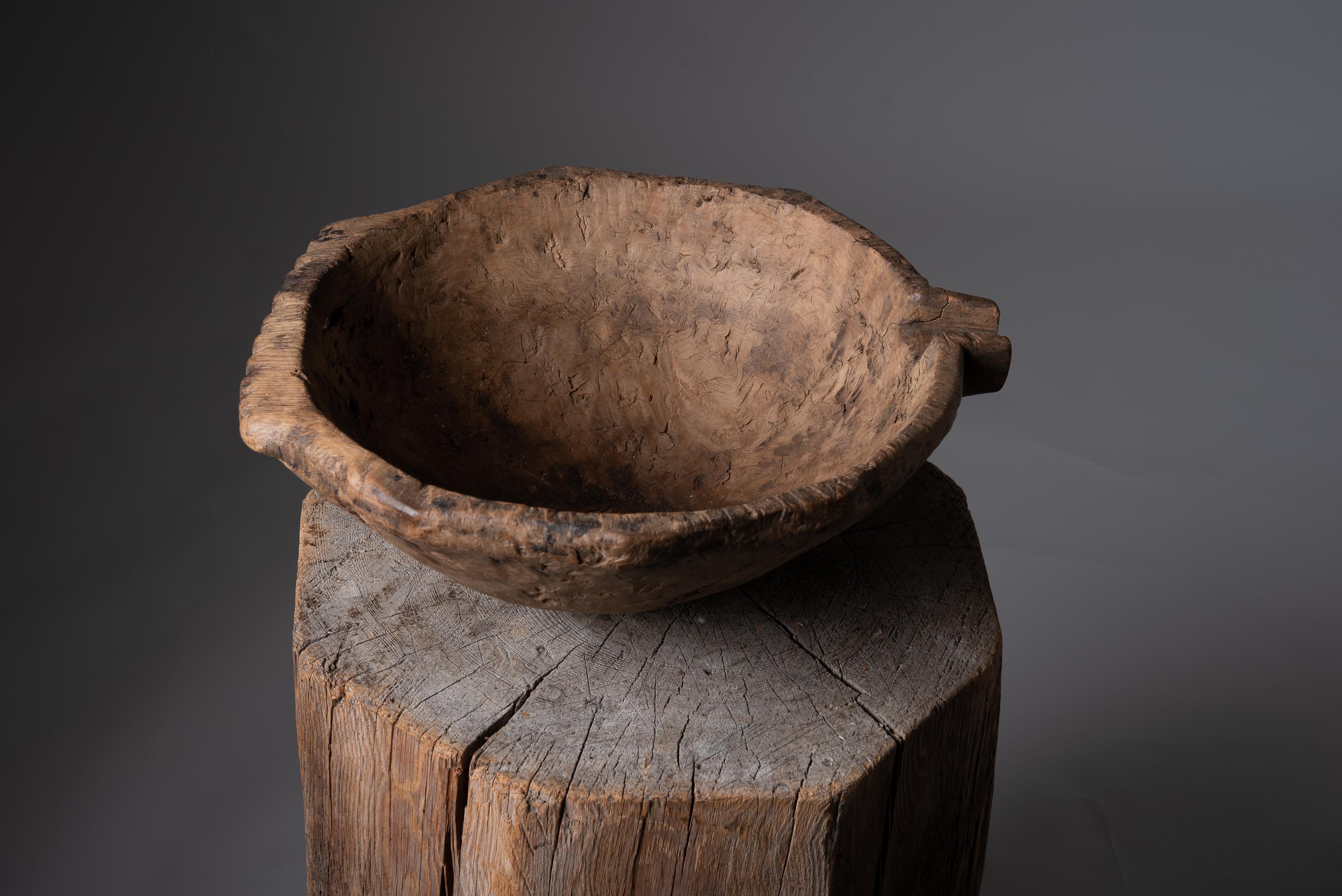 primitive wood bowl