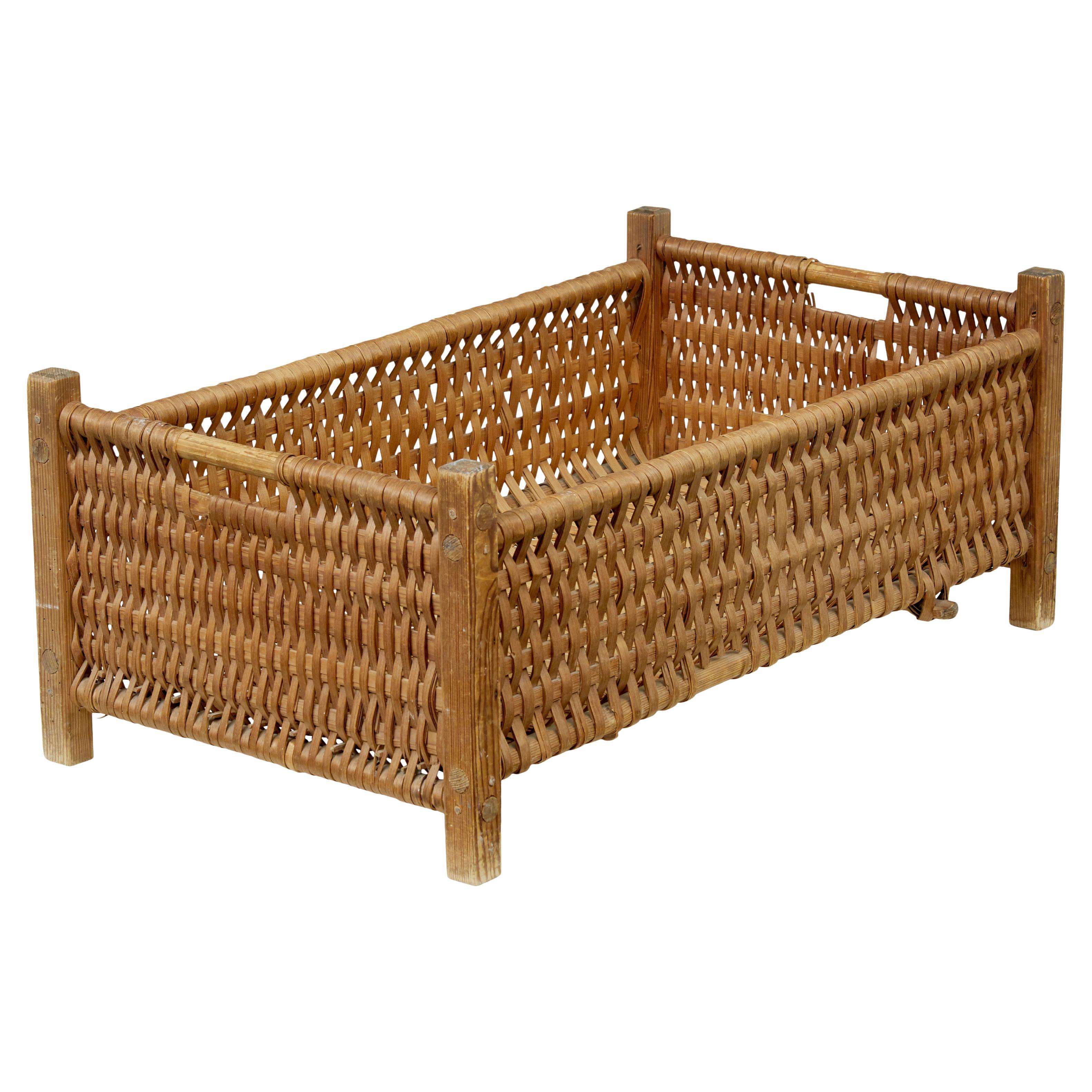 19th century swedish handmade woven basket