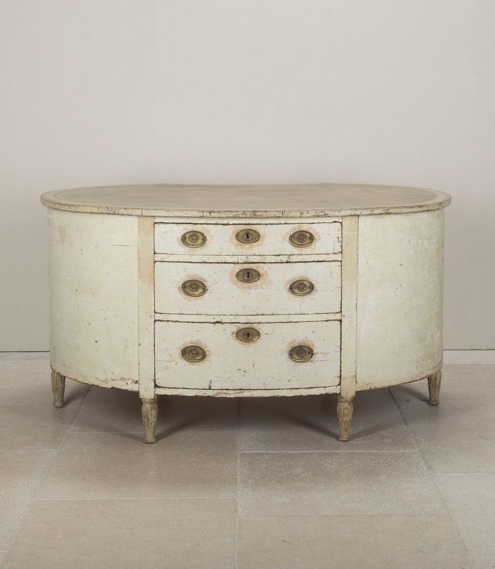 Scrivania svedese a forma di rene del XIX secolo dipinta in originale in vendita 1