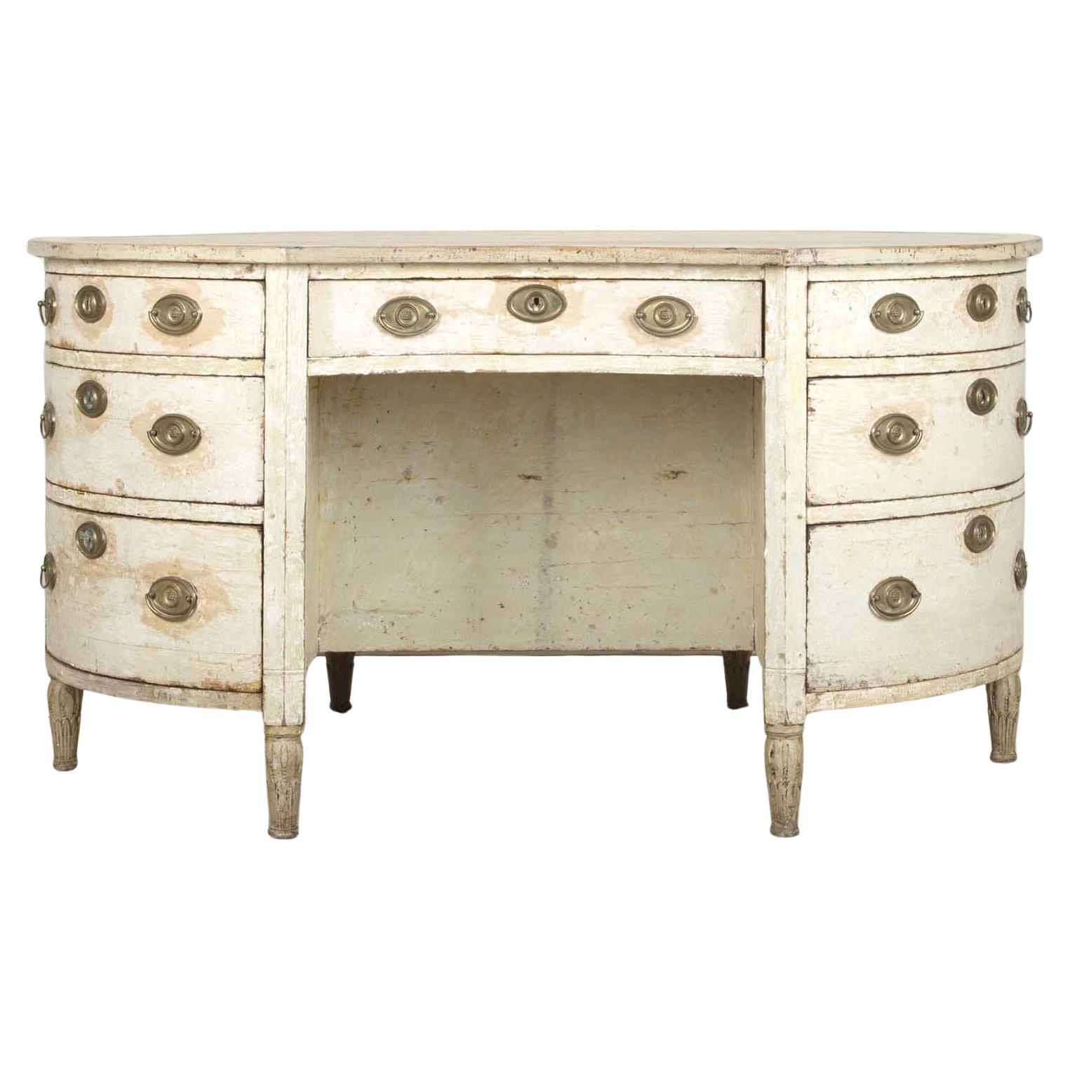 Scrivania svedese a forma di rene del XIX secolo dipinta in originale in vendita