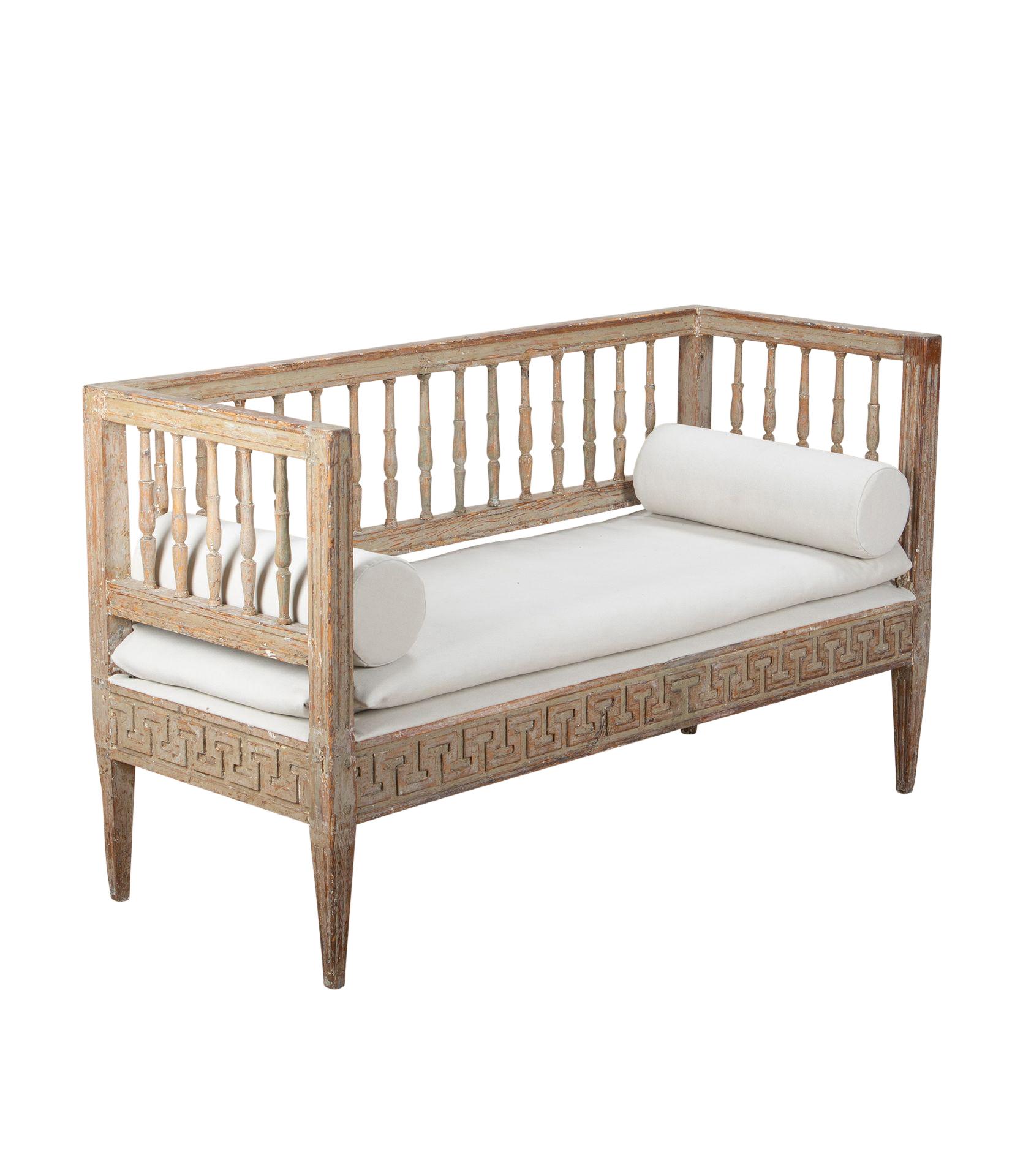 Schwedisches Leitersofa des 19. Jahrhunderts mit griechischem Schlüssel-Design im Angebot 1