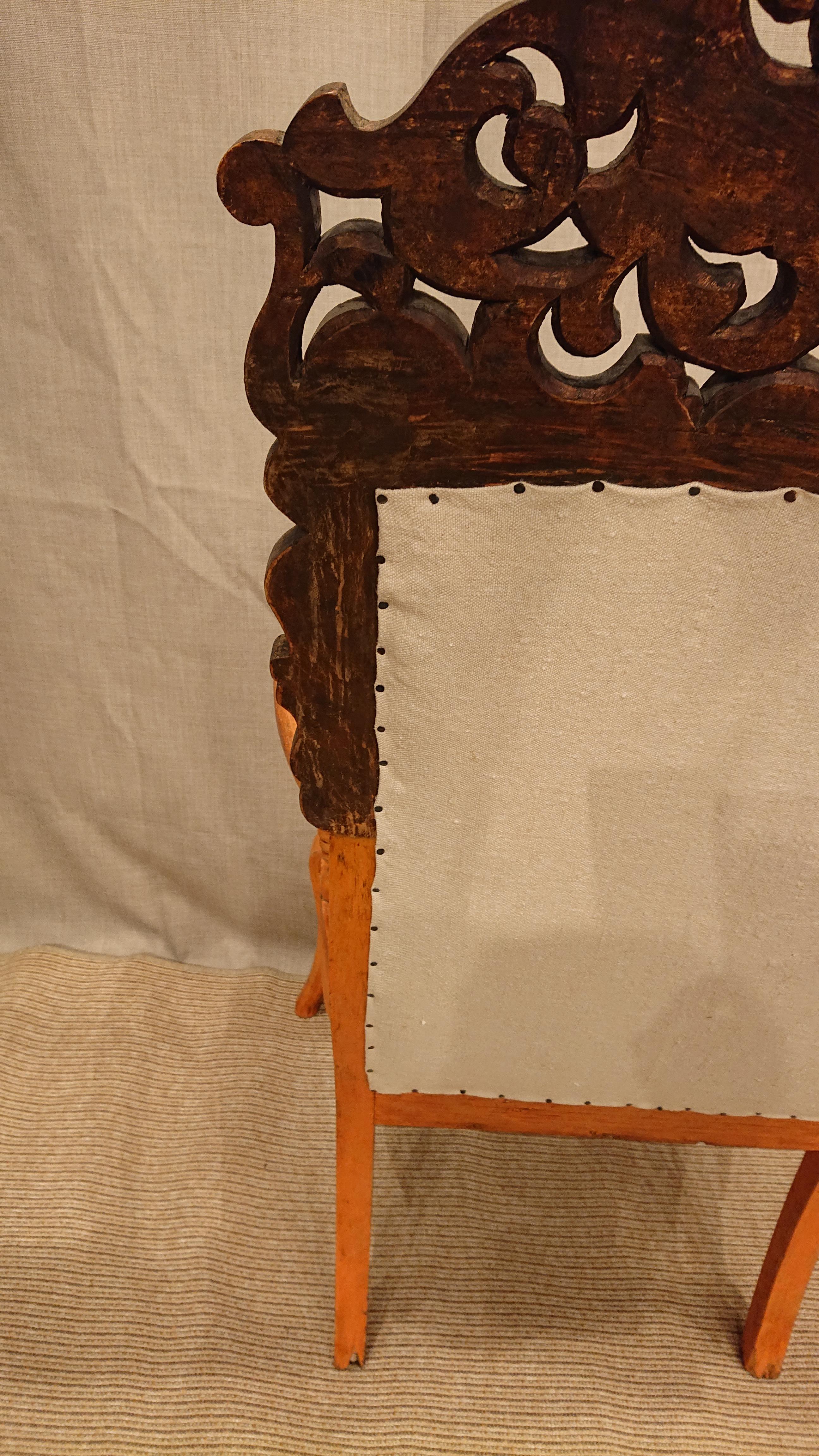 19th Century Swedish Late Baroque Style Upholstered Arm-Chair with Originalpaint For Sale 6