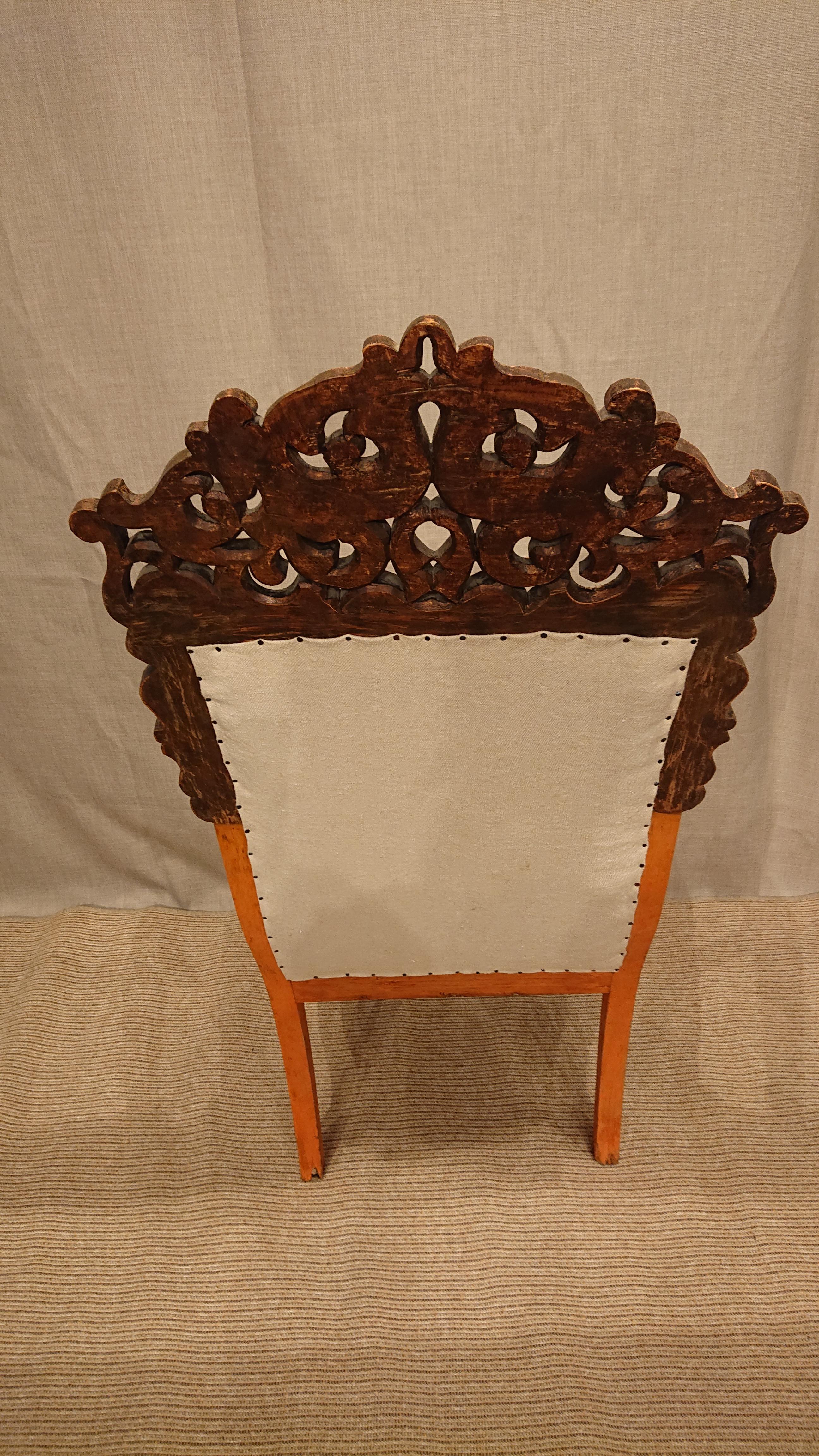 19th Century Swedish Late Baroque Style Upholstered Arm-Chair with Originalpaint For Sale 12