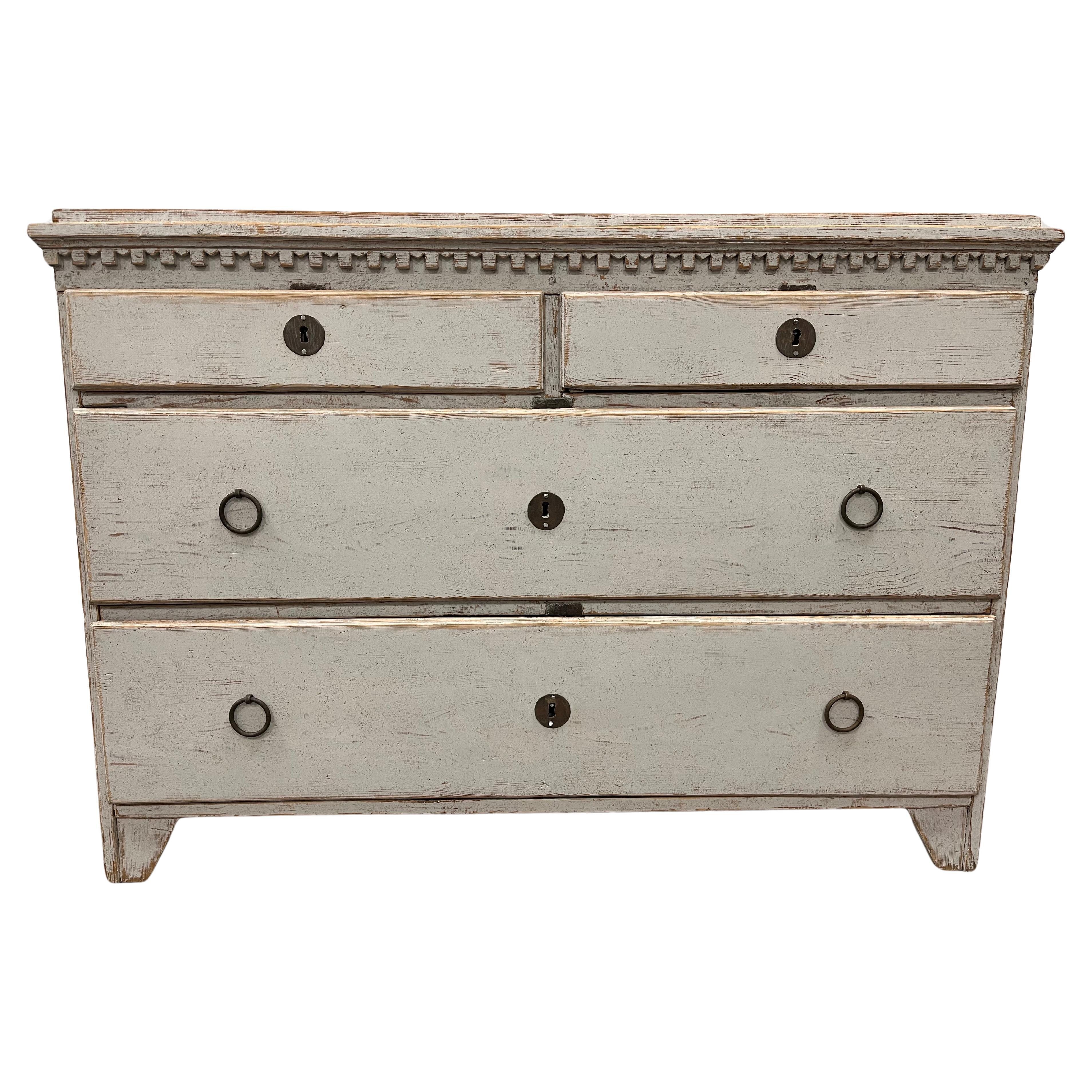 19th Century Swedish Late Gustavian Chest of Drawers For Sale