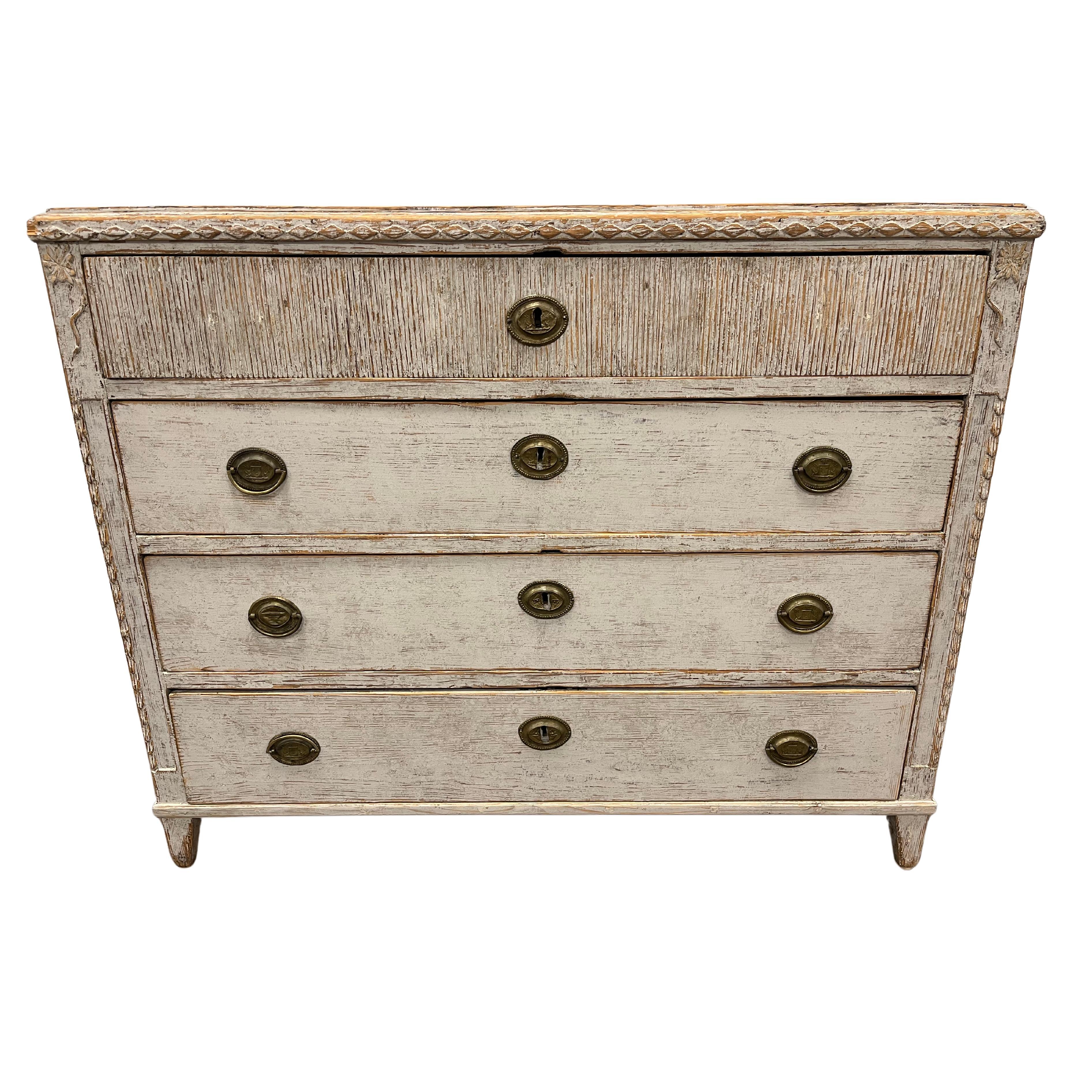 19th Century Swedish Late Gustavian Chest of Drawers For Sale