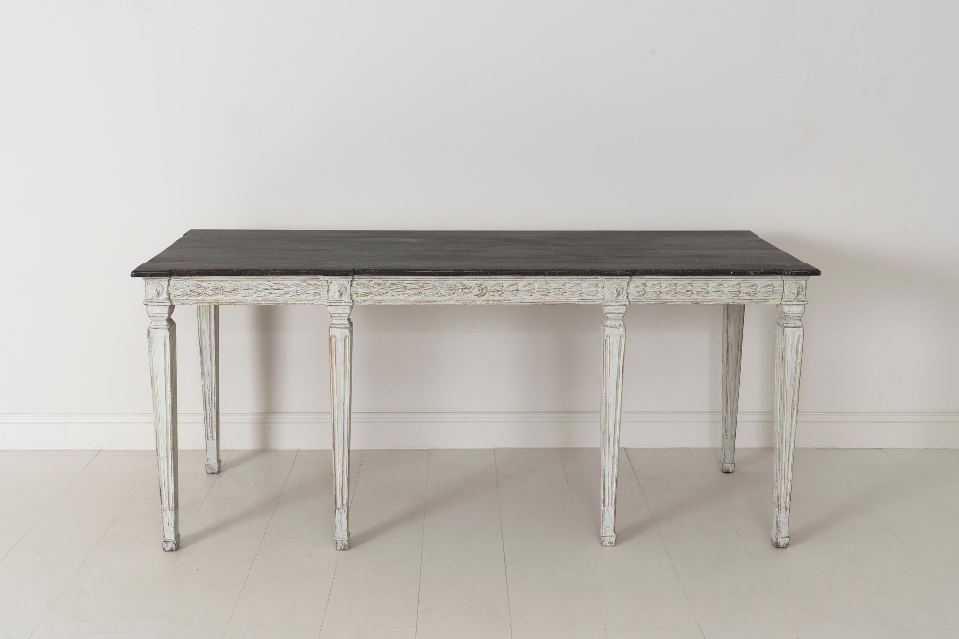 19th Century Swedish Late Gustavian Console Table with Hand Painted Porphyry Top 5
