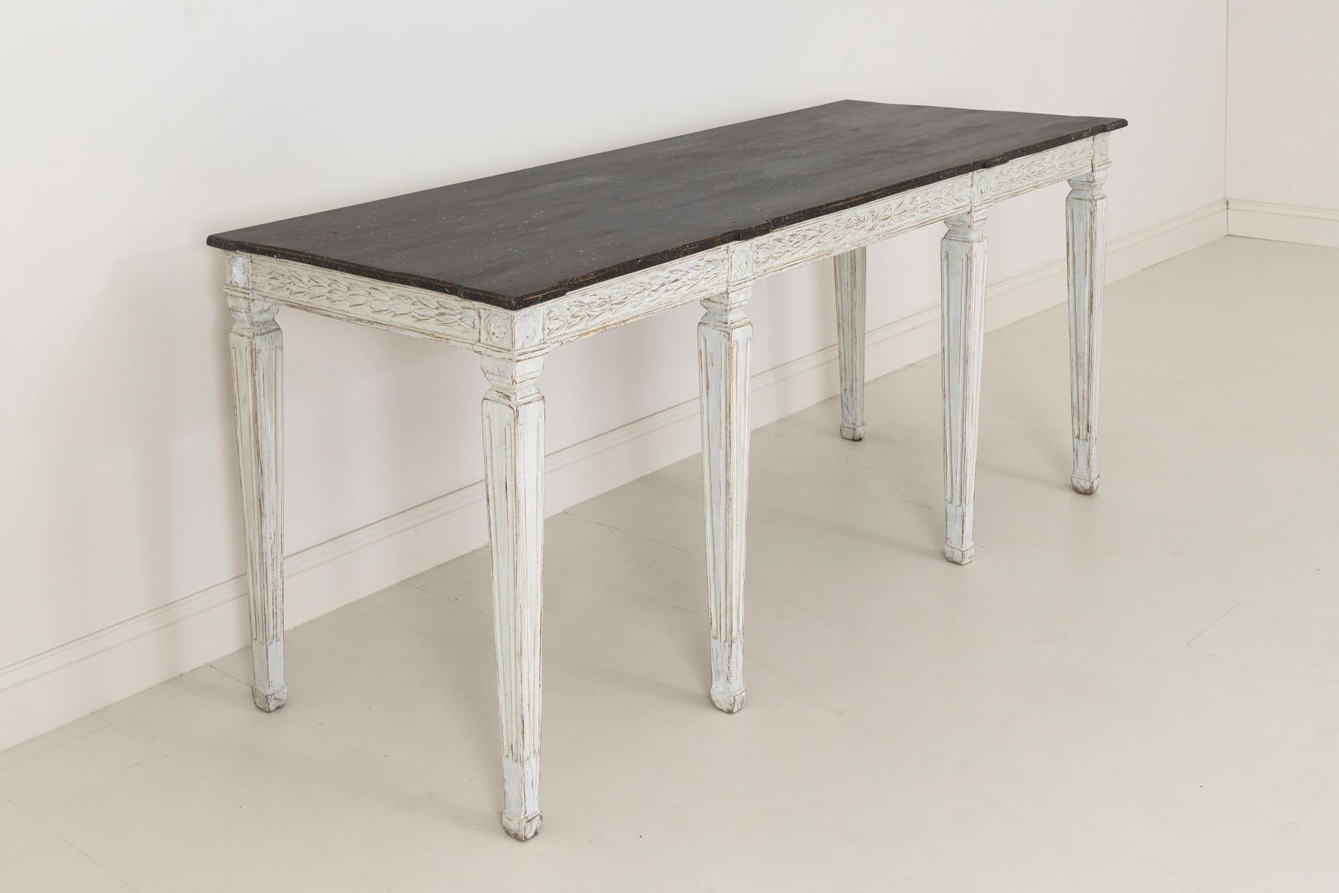 19th Century Swedish Late Gustavian Console Table with Hand Painted Porphyry Top 7