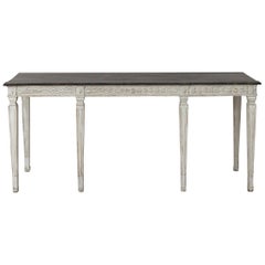 19th Century Swedish Late Gustavian Console Table with Hand Painted Porphyry Top