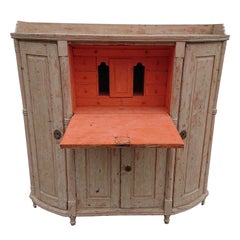 Bureau suédois de la fin de l'ère gustavienne du 19ème siècle avec peinture d'origine