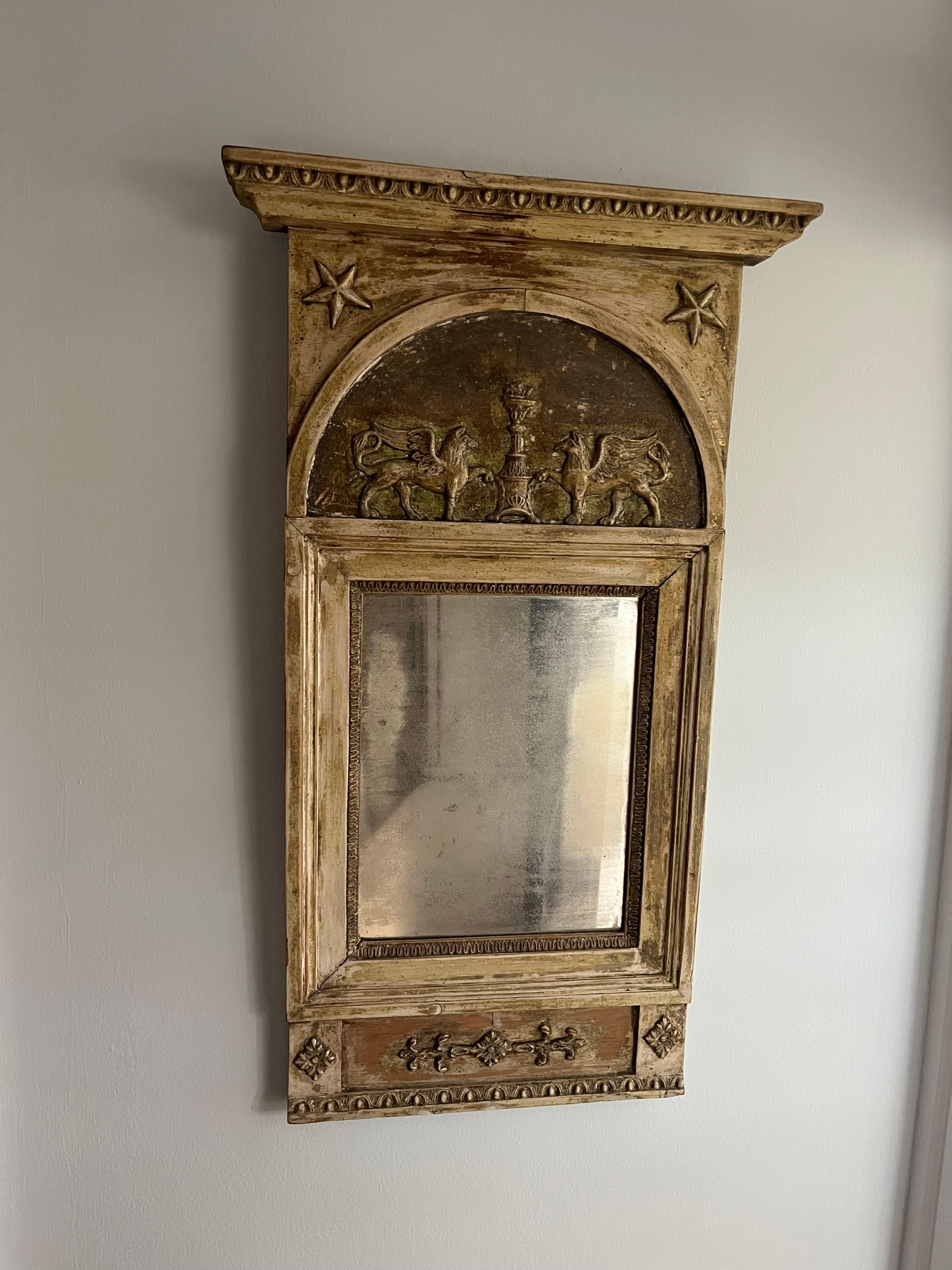 Gustavien Miroir suédois de la fin de la période gustavienne du 19e siècle en vente