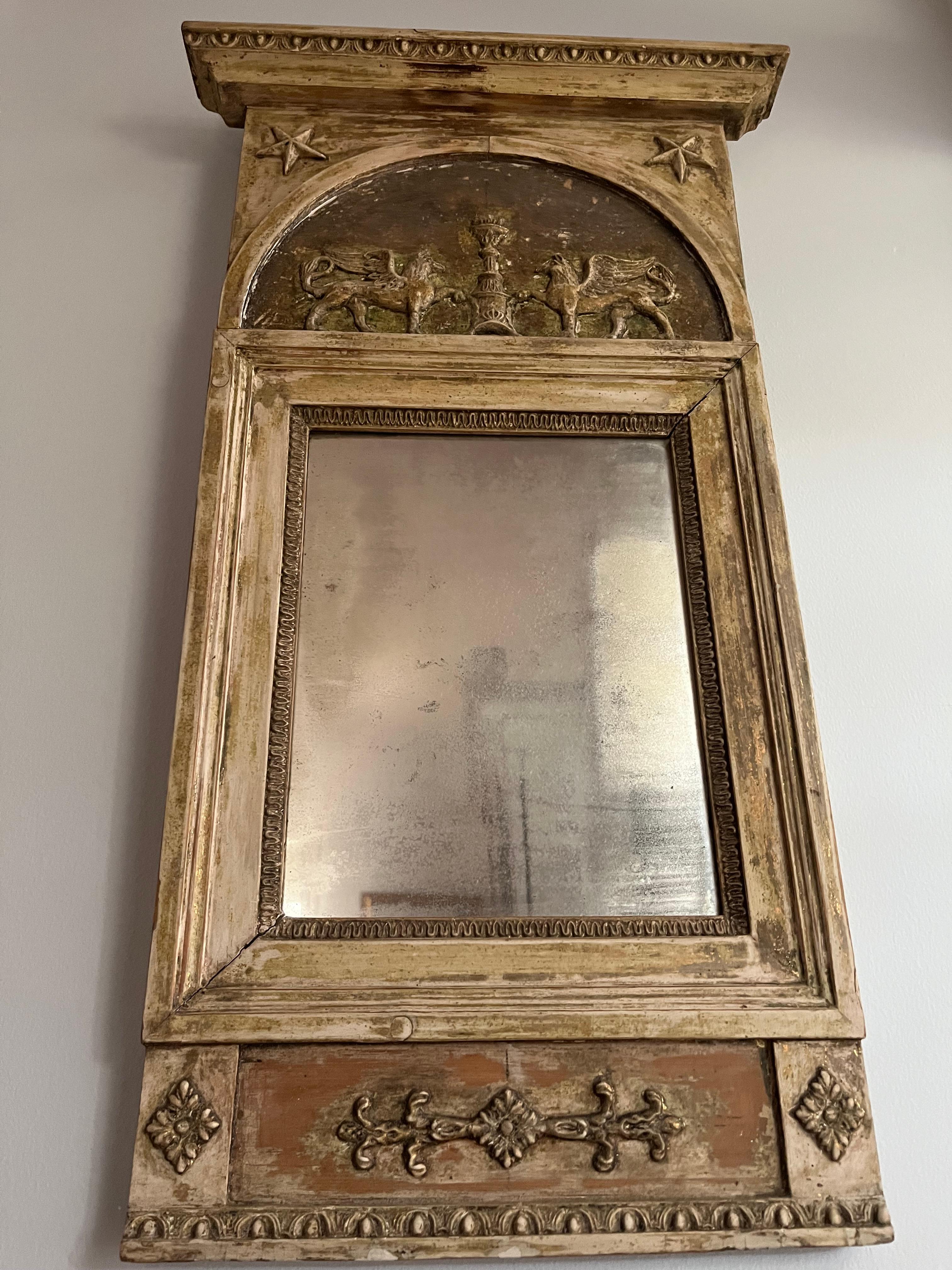 Sculpté à la main Miroir suédois de la fin de la période gustavienne du 19e siècle en vente