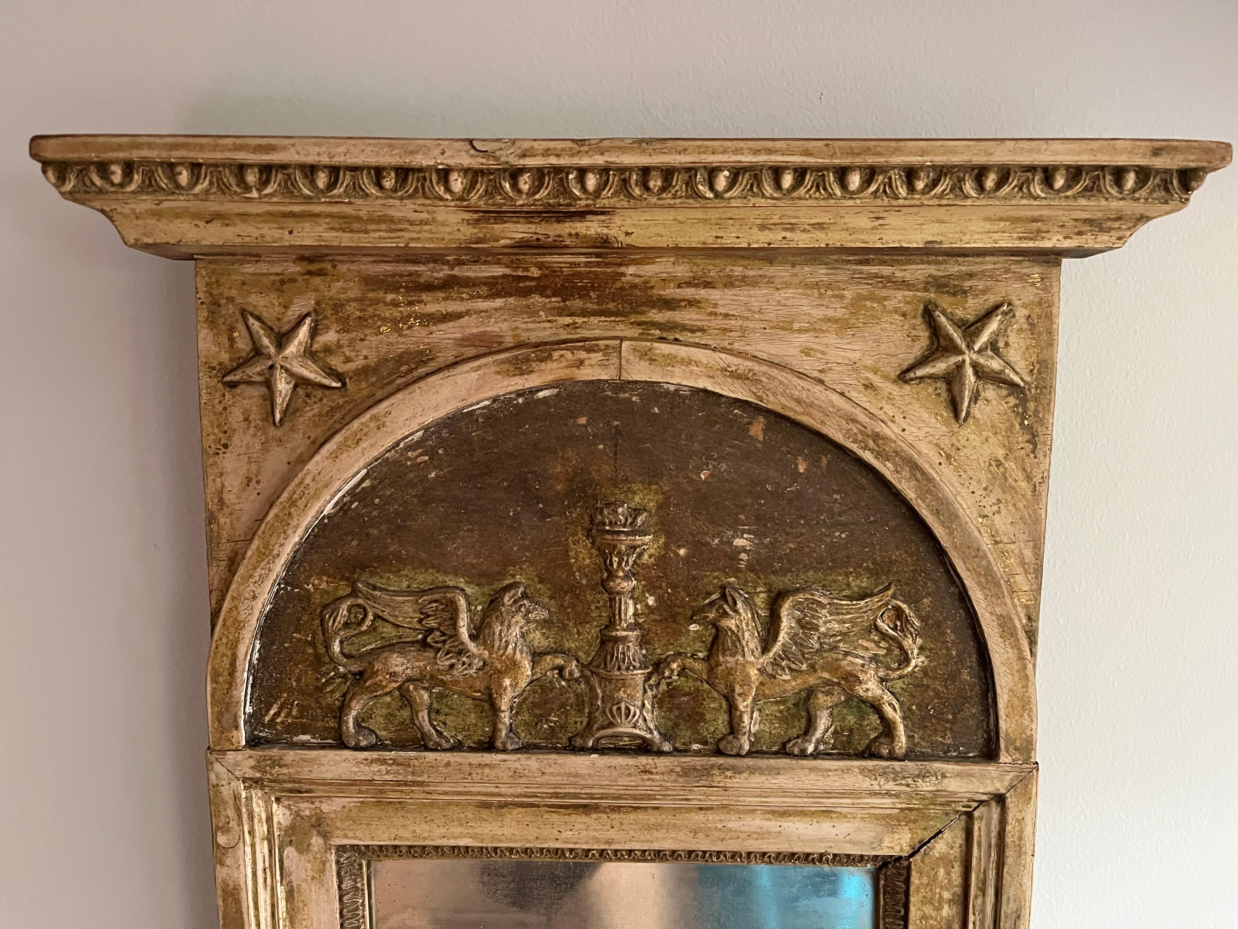 XIXe siècle Miroir suédois de la fin de la période gustavienne du 19e siècle en vente