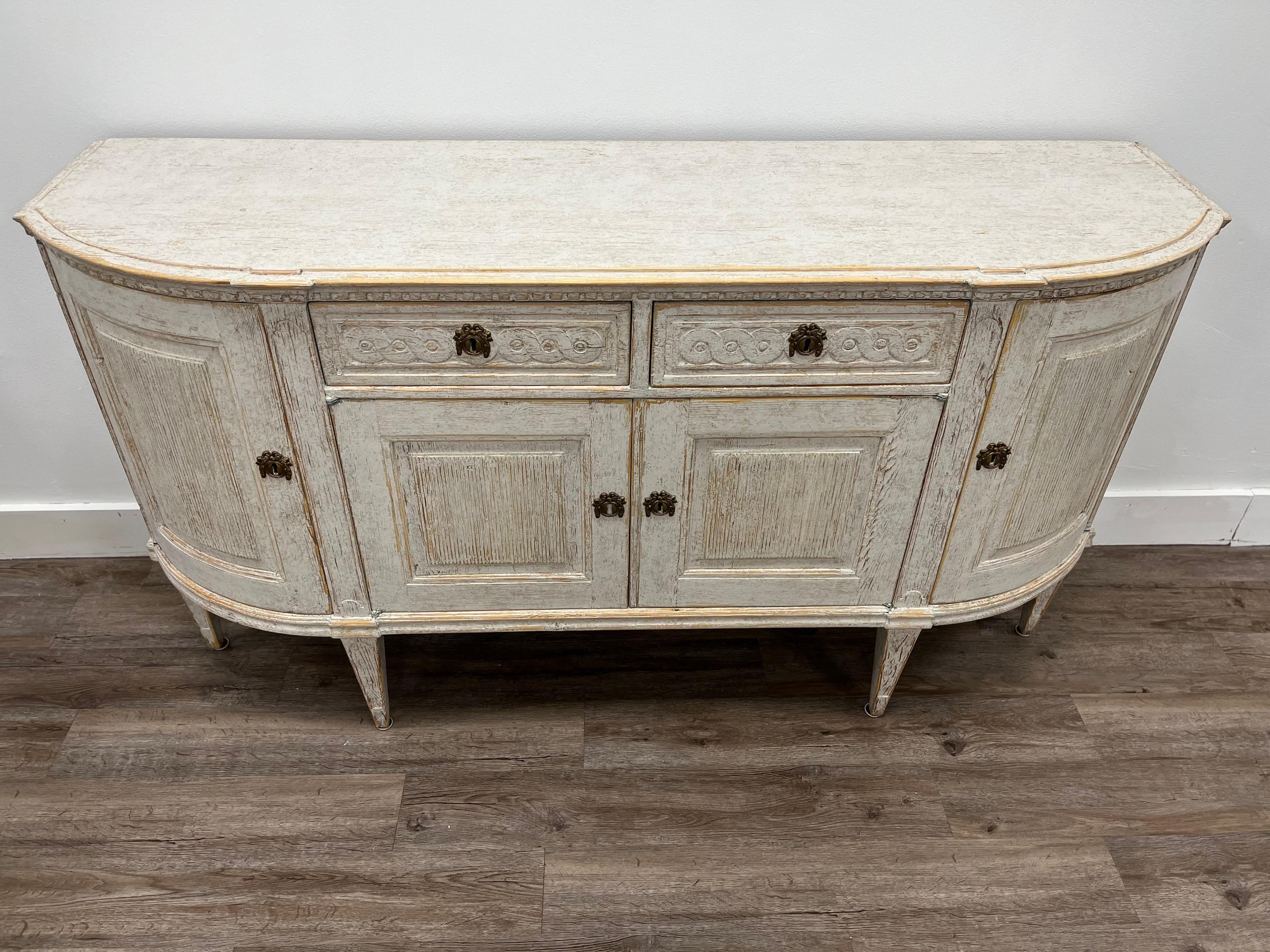 Hand-Carved 19th Century Swedish Late Gustavian Sideboard For Sale