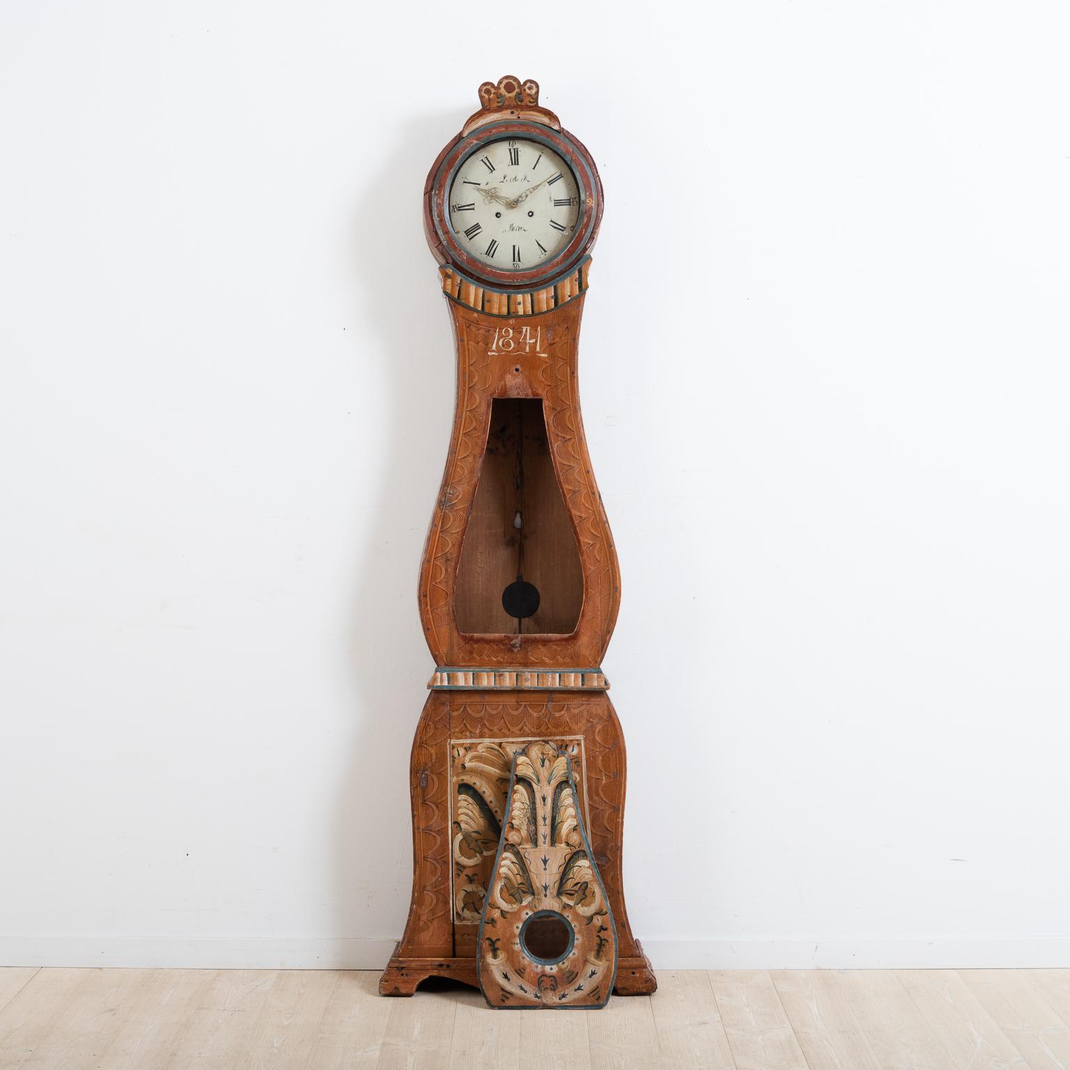 Folk Art 19th Century Swedish Long Case Clock