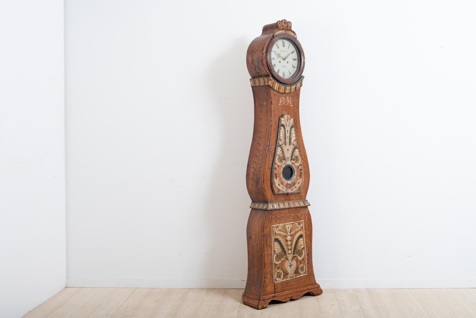 Hand-Crafted 19th Century Swedish Long Case Clock