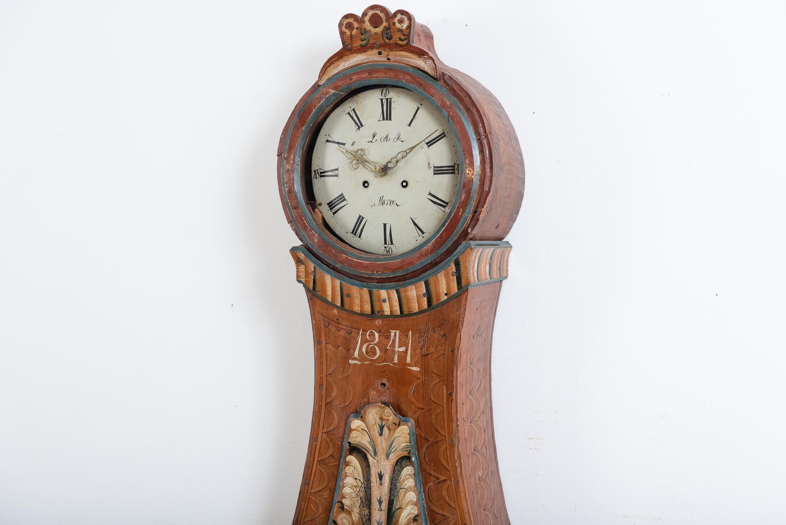 19th Century Swedish Long Case Clock 1