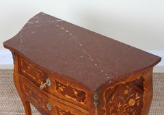 19th Century Swedish Marble Bombe Commode Chest of Drawers Louis XV Style