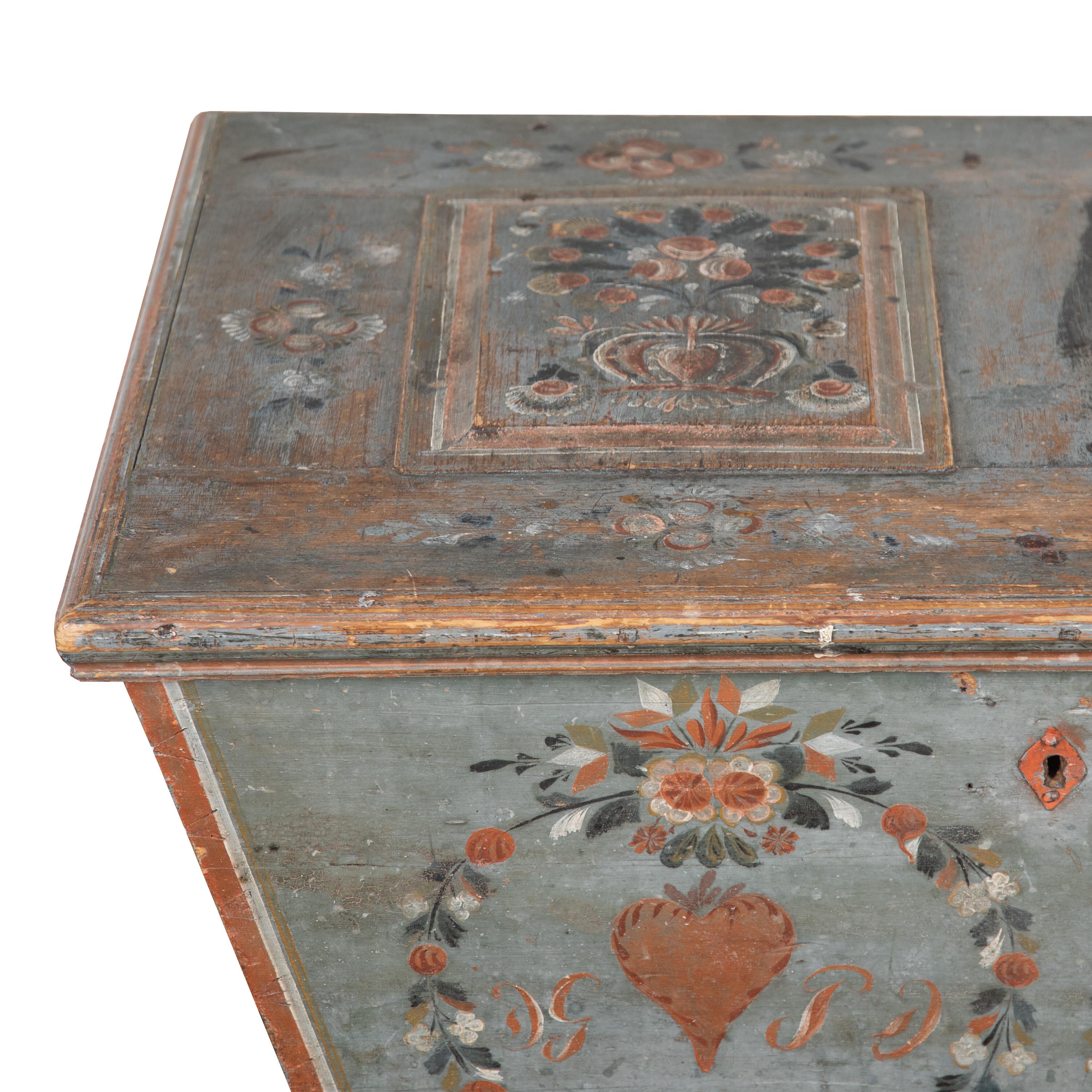 19th Century Swedish Marriage Chest For Sale 5