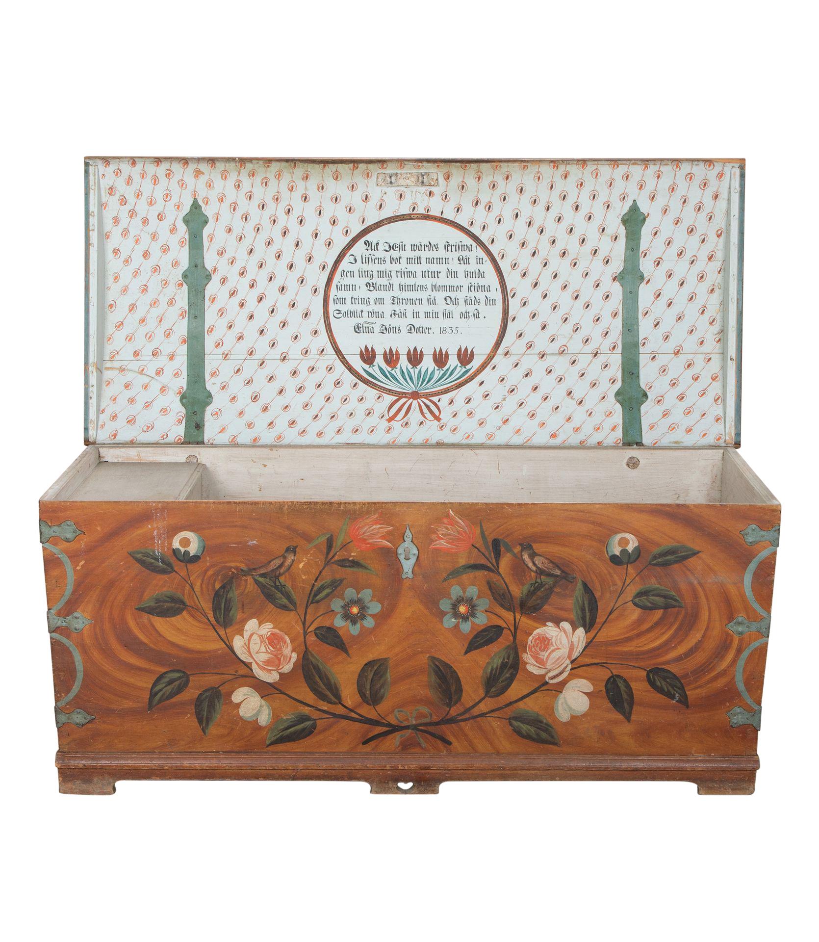 19th Century Swedish Marriage Chest For Sale 2