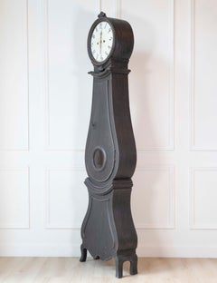19th Century Swedish Mora Clock in Black Paint