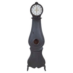 19th Century Swedish Mora Clock in Black Paint