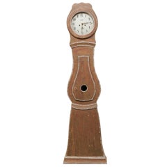 Antique 19th Century Swedish Mora Clock with Scalloped Crown and Teardrop Belly