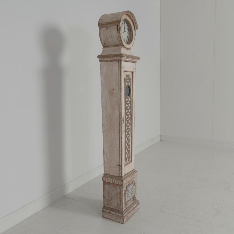 19th Century Swedish Mora Working Tall Case Clock in Original Paint For Sale 3