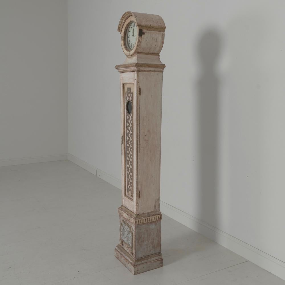 19th Century Swedish Mora Working Tall Case Clock in Original Paint 3
