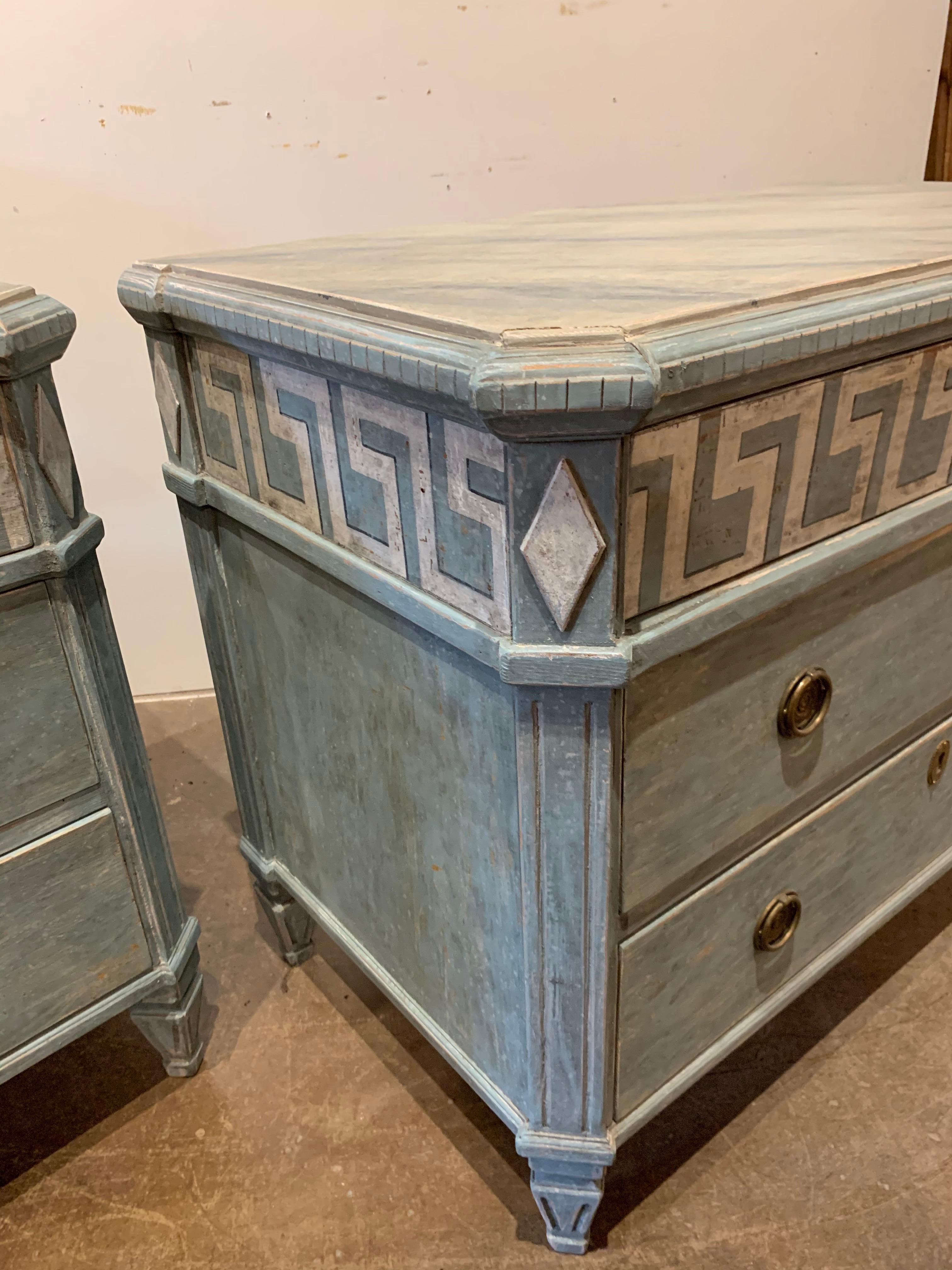 20th Century 19th Century Swedish Neoclassical Painted Chests