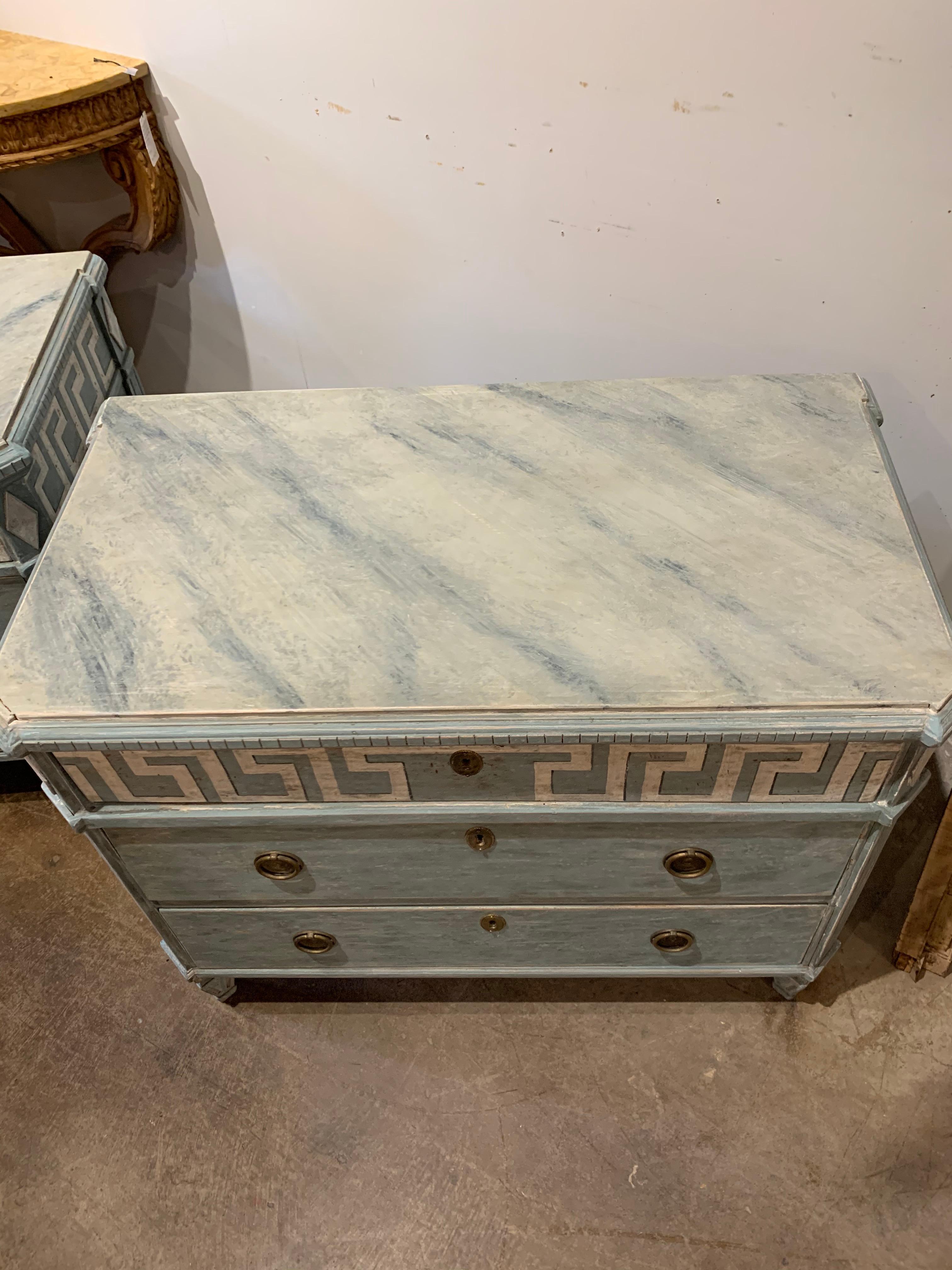 19th Century Swedish Neoclassical Painted Chests 1
