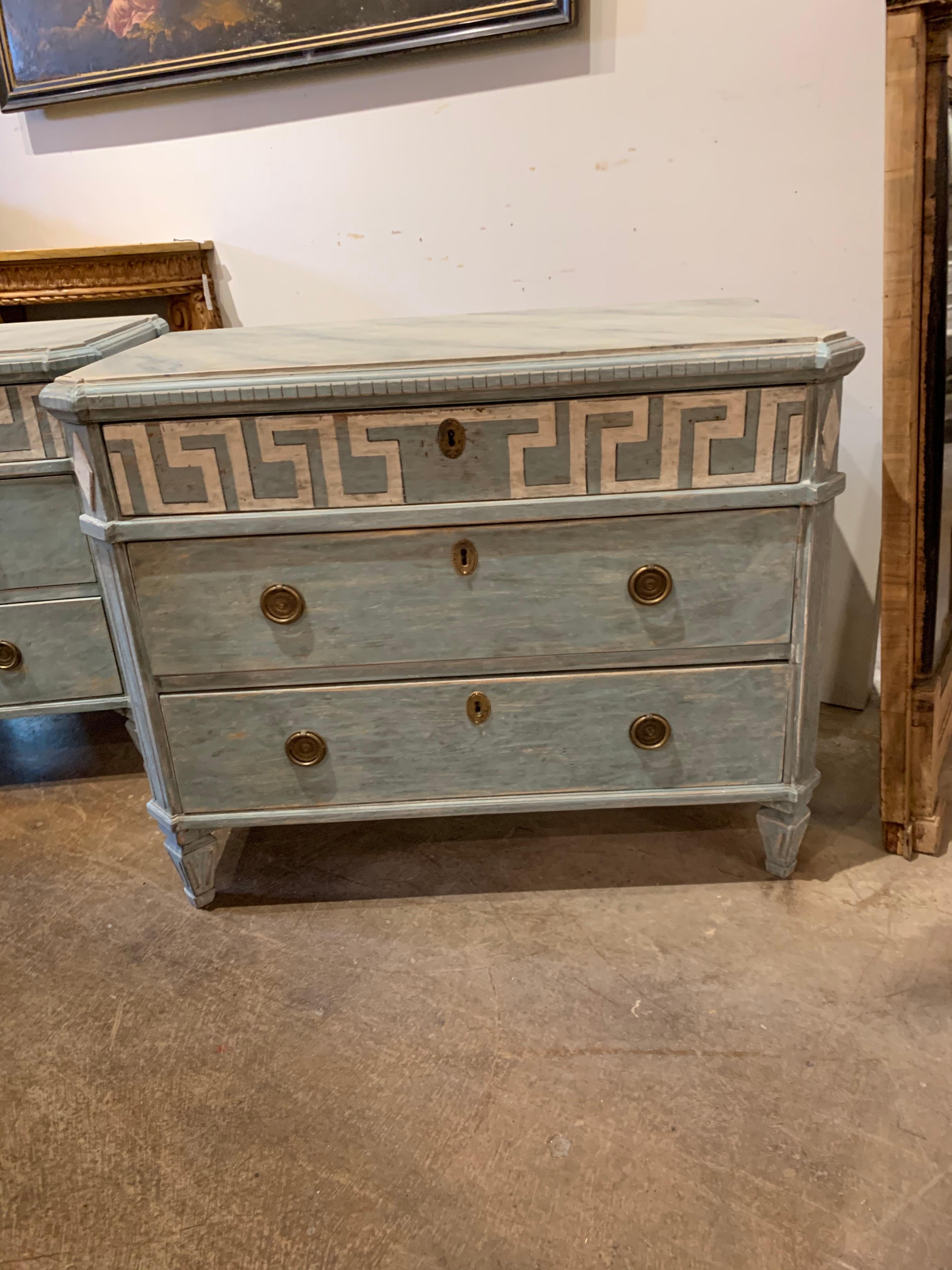 19th Century Swedish Neoclassical Painted Chests 2