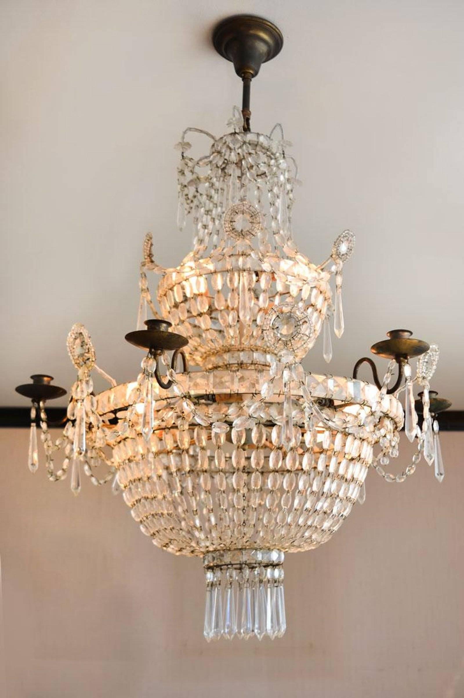 19th Century Swedish Neoclassical Chandelier Gustavian In Excellent Condition In Essex, MA