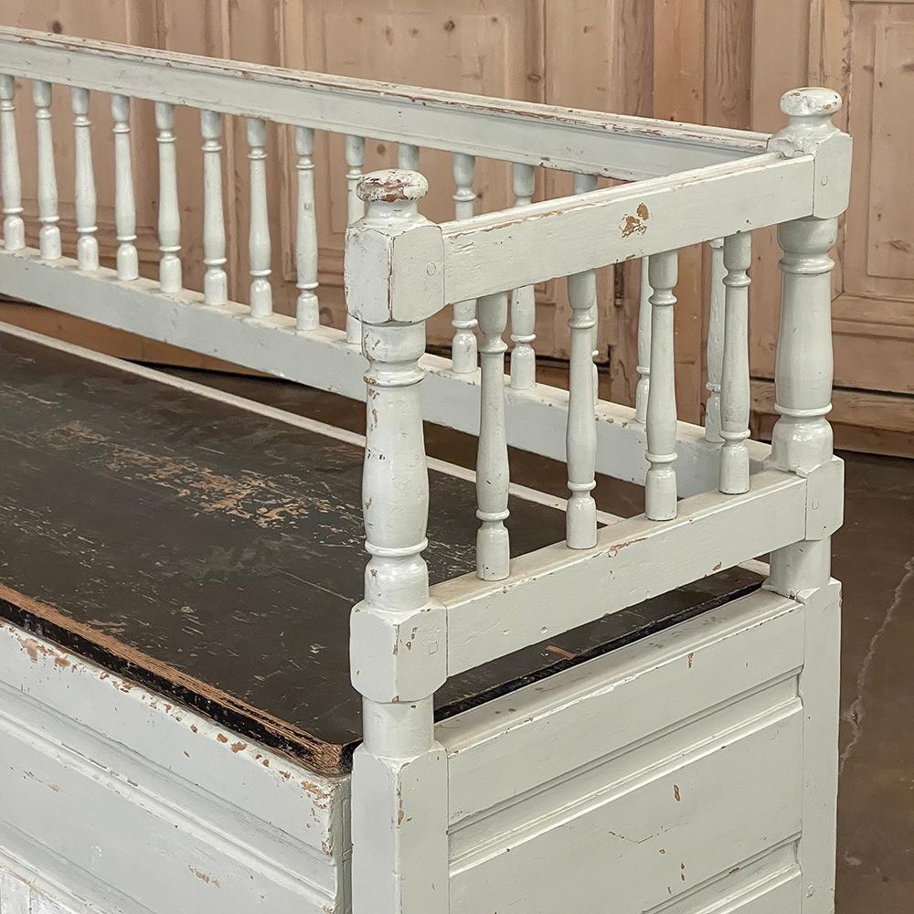 19th Century Swedish Neoclassical Painted Bench, Trundle Bed For Sale 7