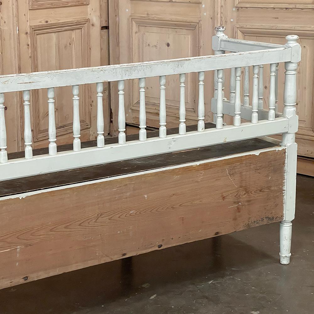 19th Century Swedish Neoclassical Painted Bench, Trundle Bed For Sale 12