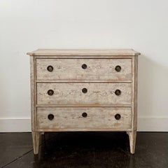 19th Century Swedish Neoclassical Style Painted Three-Drawer Chest of Drawers