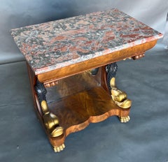 19th Century Swedish or French Neoclassical Parcel Gilt Dolphin Console