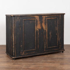 Console en pin peint en noir, originale et suédoise du 19e siècle