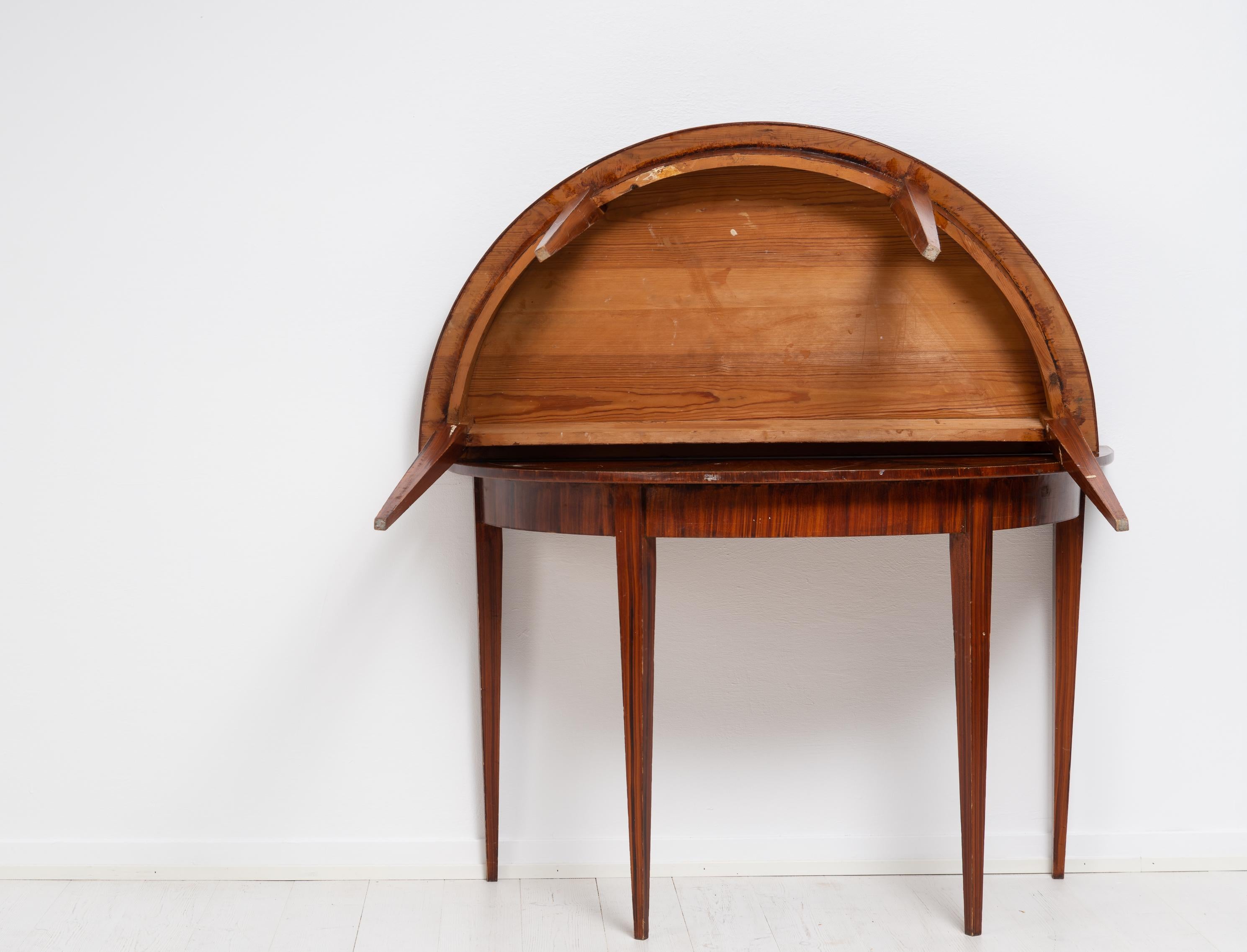 19th Century Swedish Original Faux Paint Demi Lune Table For Sale 2