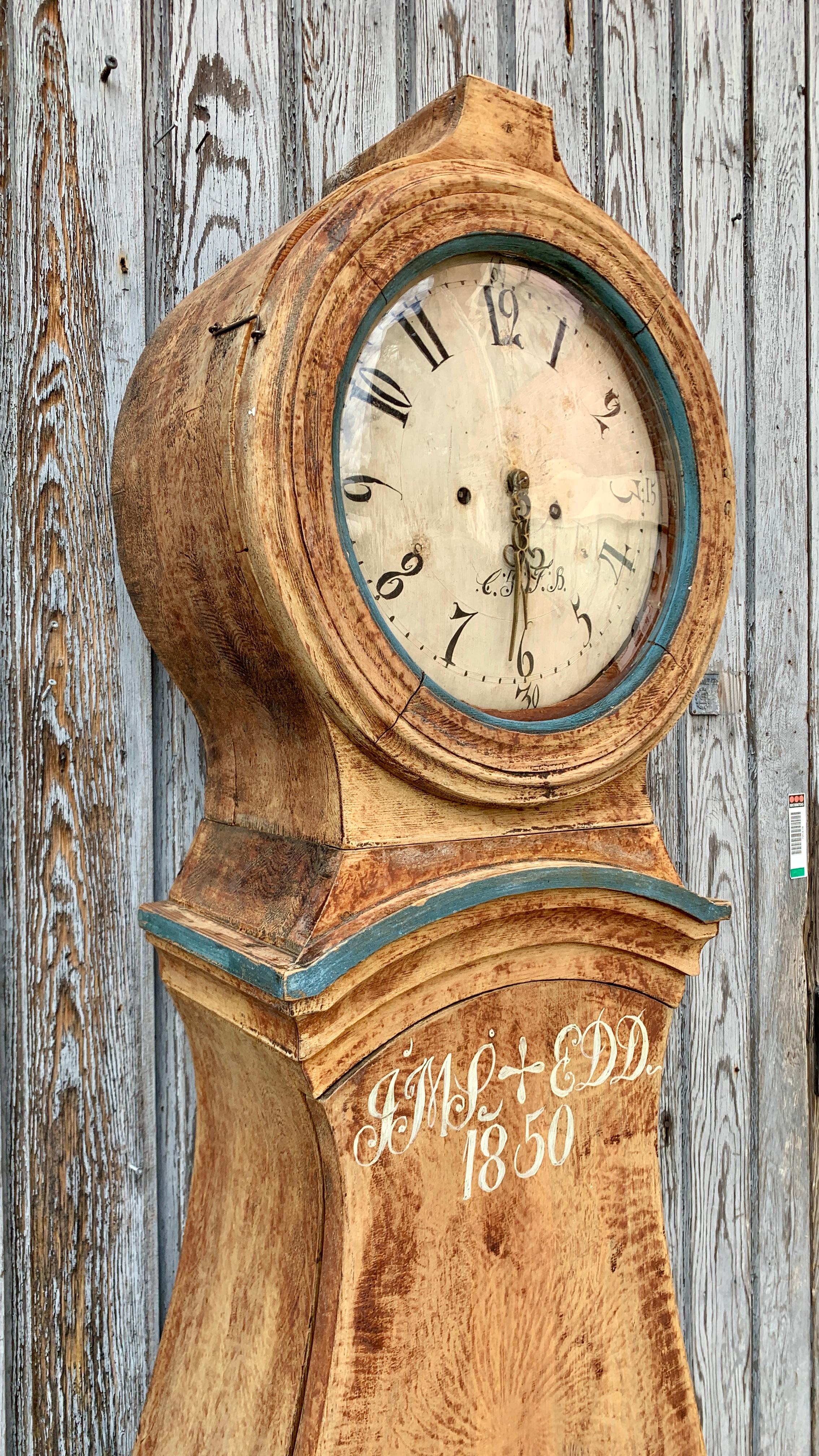 19th Century Swedish Original Painted Mora Clock 5