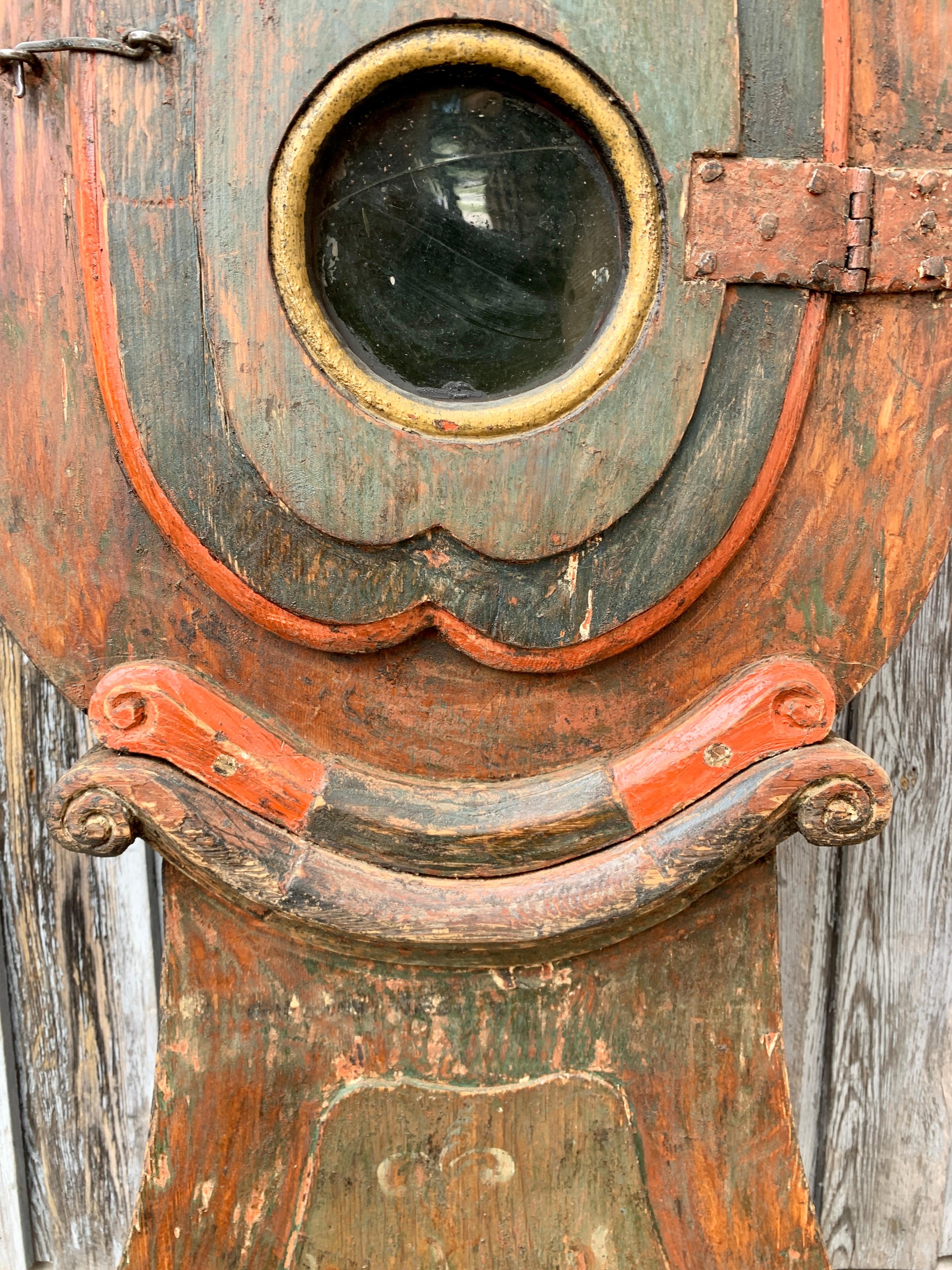 19th Century Swedish Original Painted Mora Clock For Sale 7