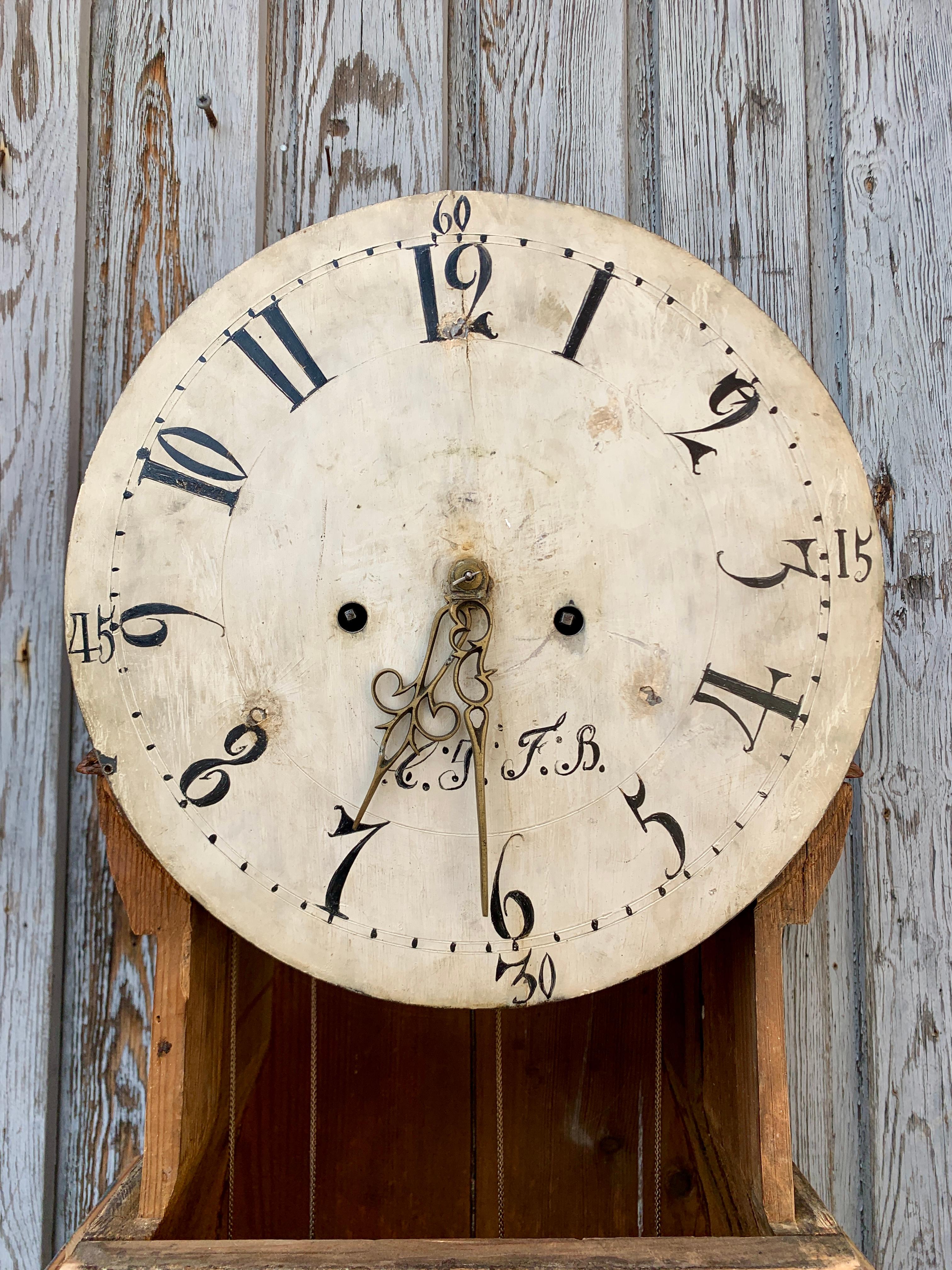 19th Century Swedish Original Painted Mora Clock 9