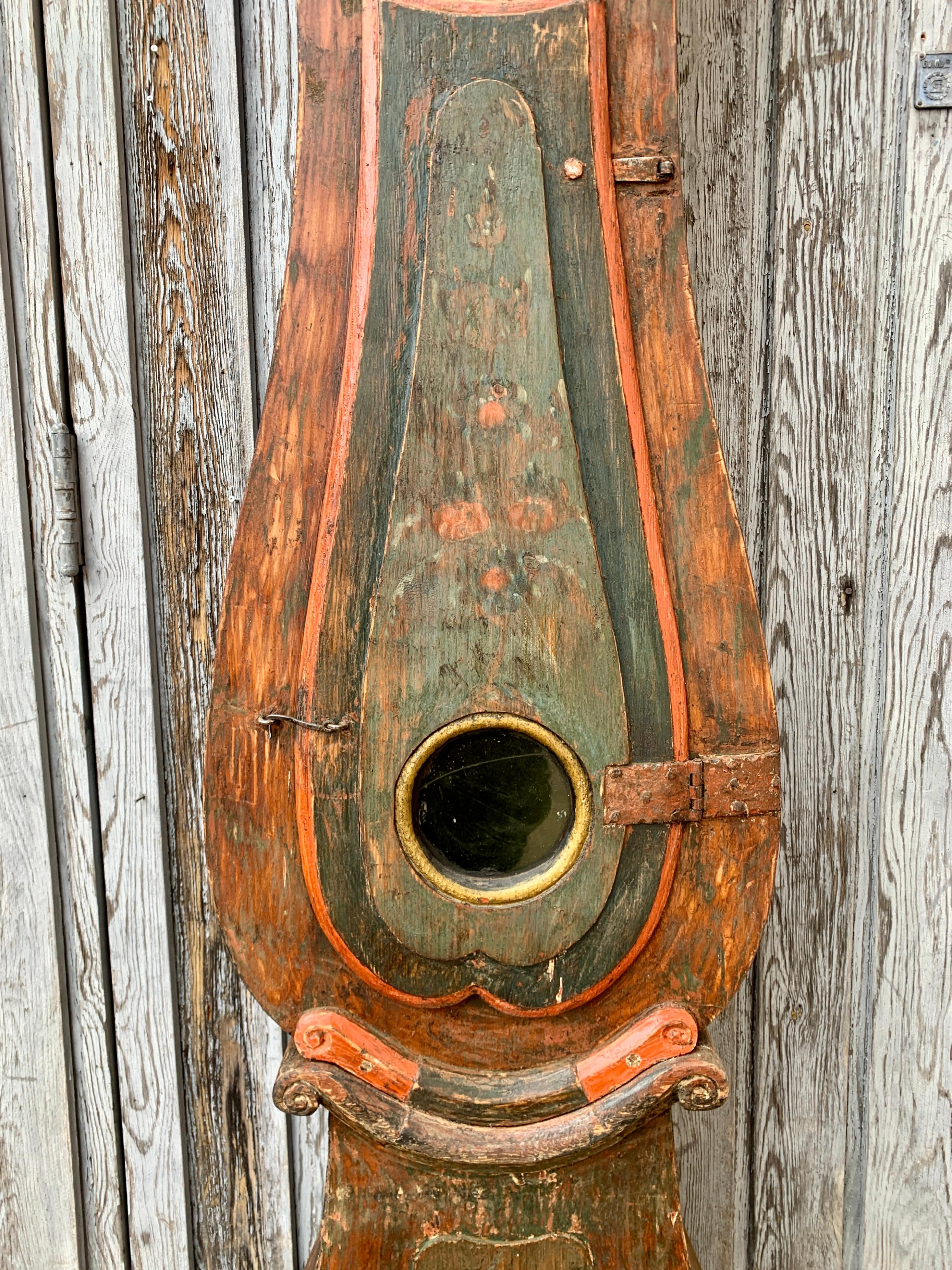 19th Century Swedish Original Painted Mora Clock In Good Condition For Sale In Haddonfield, NJ